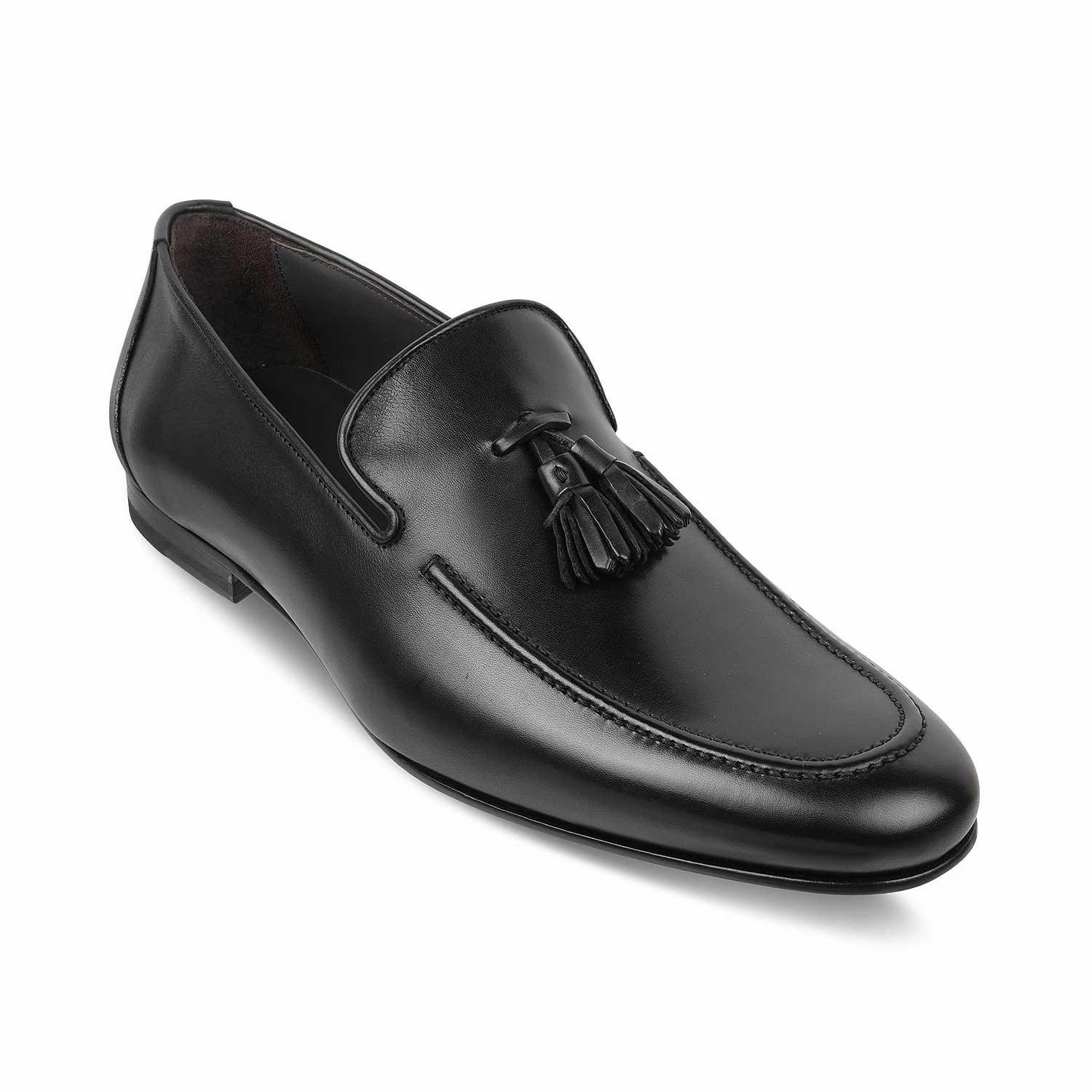 Loafers With Shorts The Mancio Black Men's Handcrafted Leather Loafers Tresmode