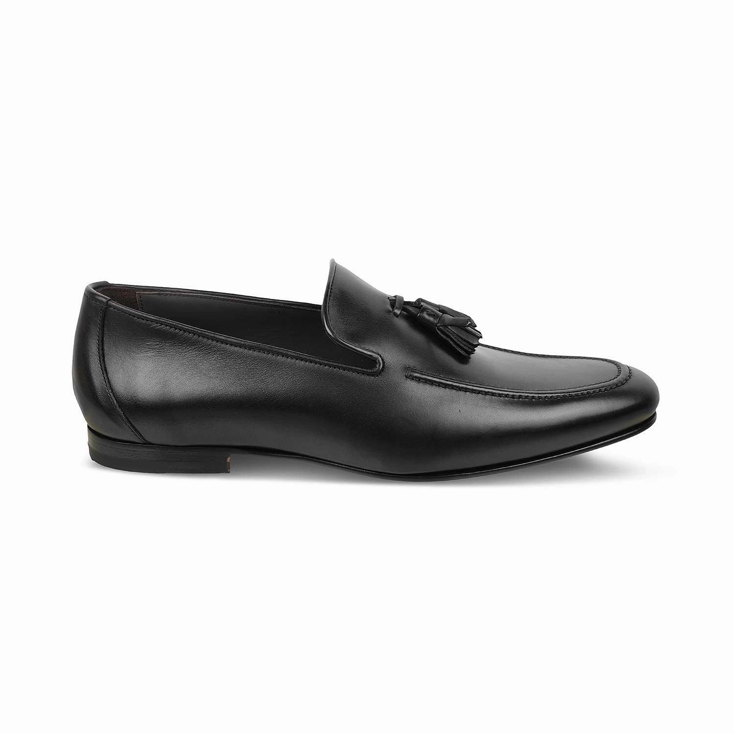 Jeans And Penny Loafers The Mancio Black Men's Handcrafted Leather Loafers Tresmode