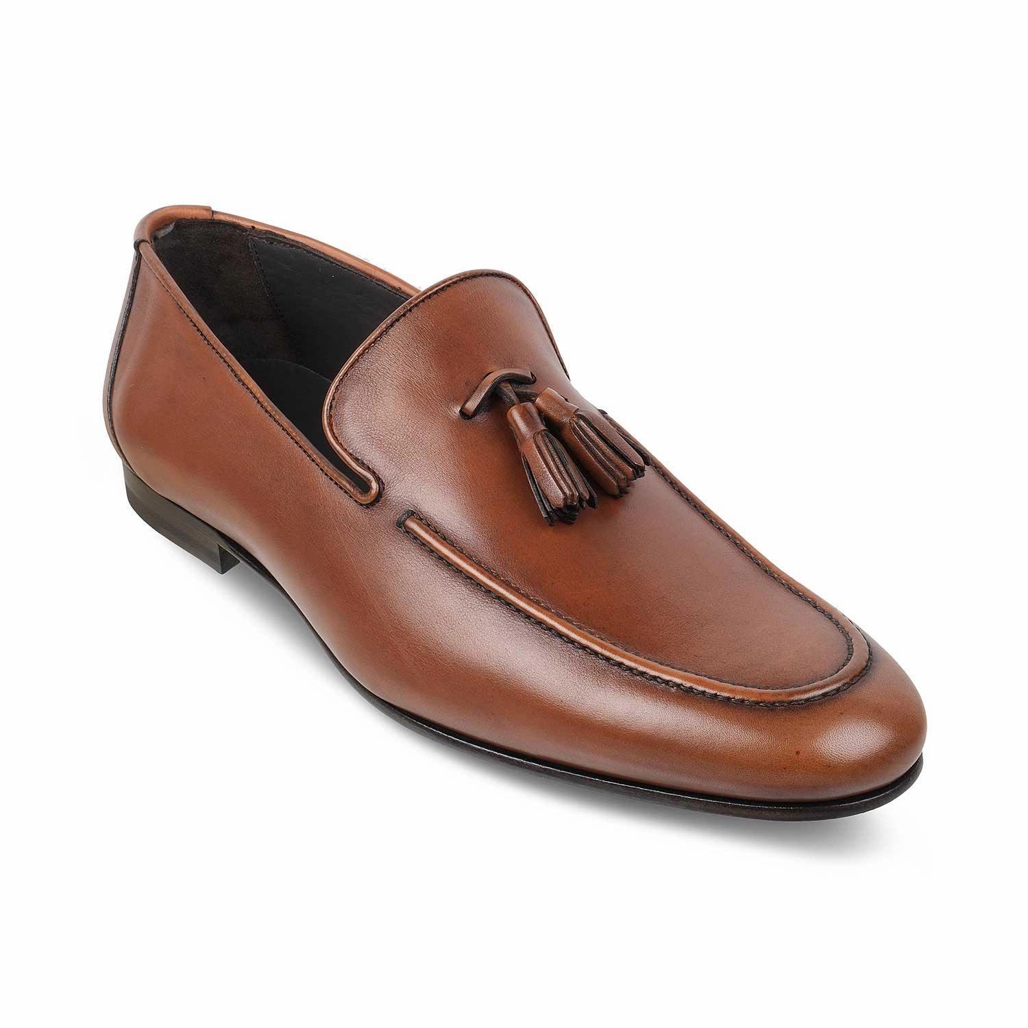 The Mancio Tan Men's Handcrafted Leather Loafers Tresmode Esprit Loafers