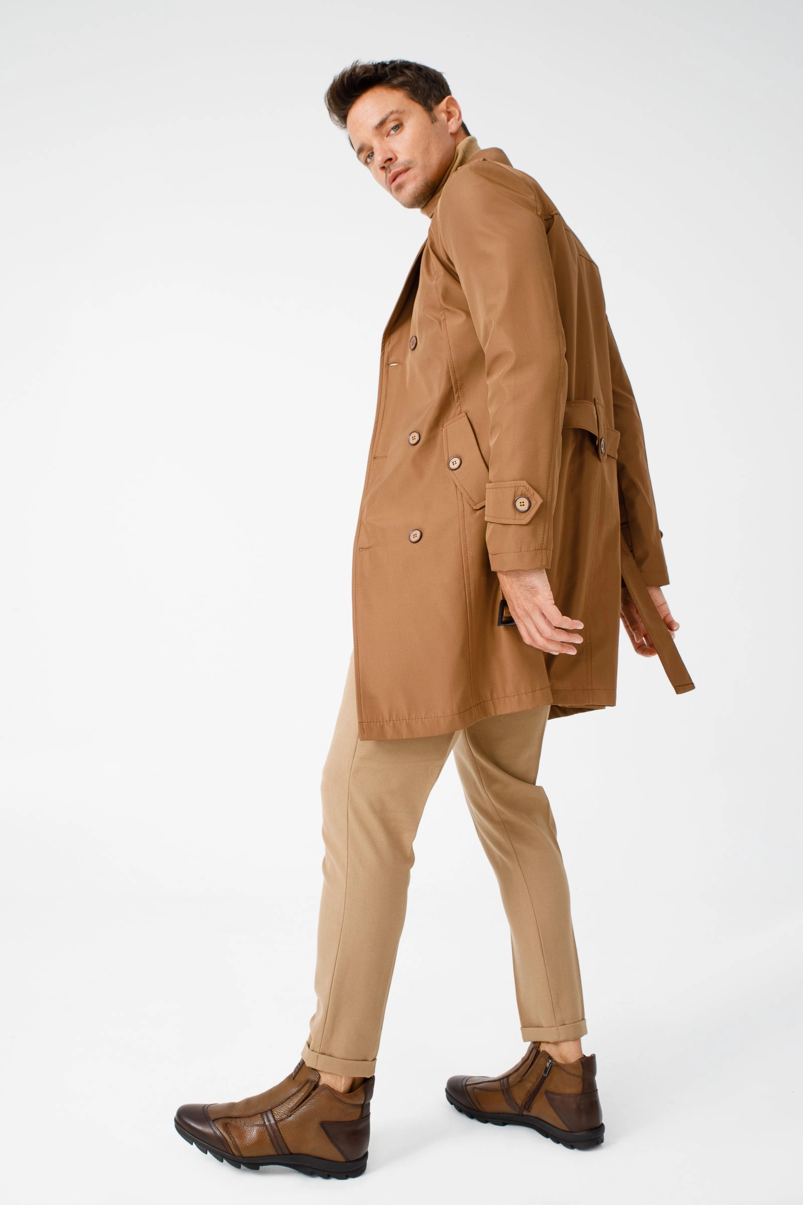 Ankle Boots Beige The Montreal Brown Leather Casual Zip-Up Ankle Men Boot