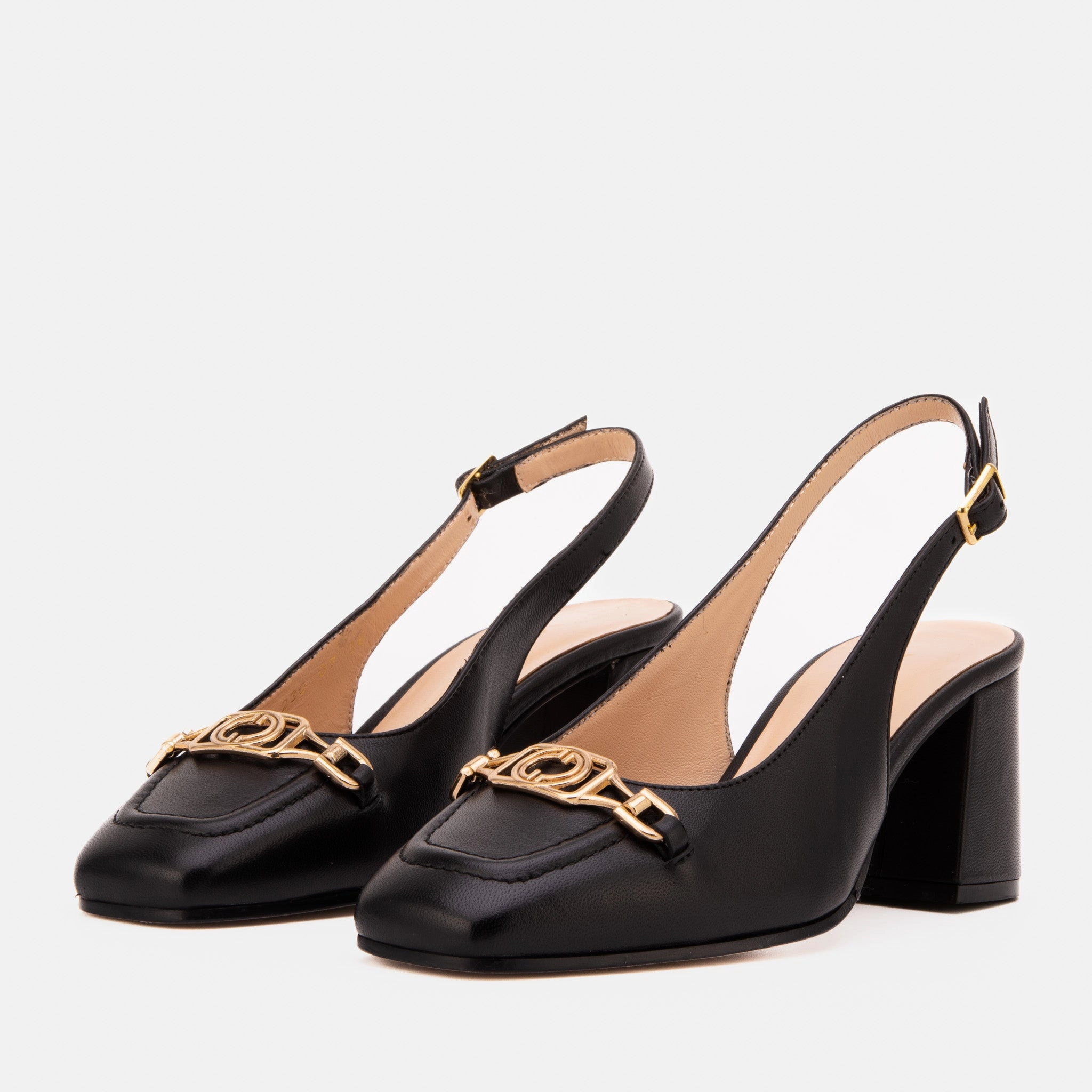 The Potomac Black Slingback Leather Women Sandal Minimalist Sandals