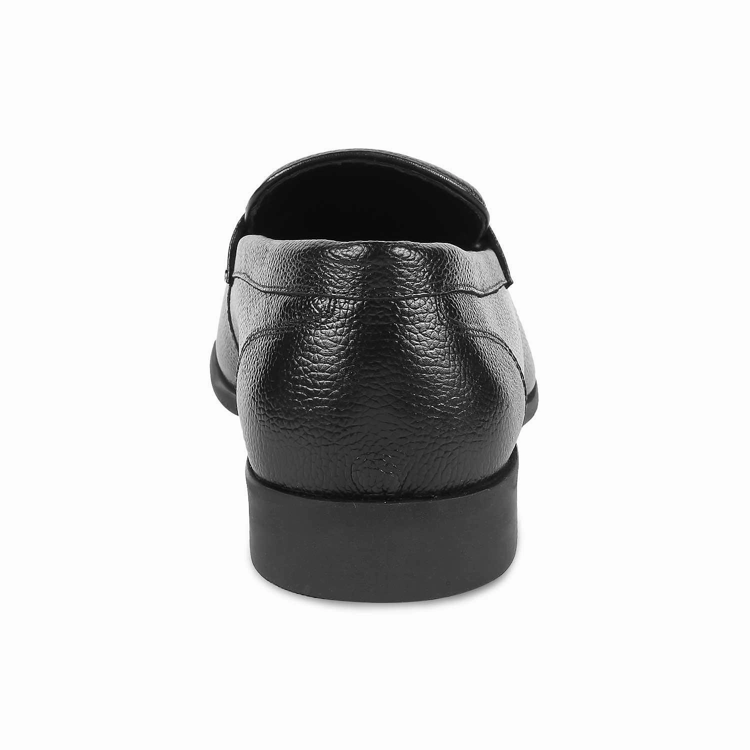 The Quebec Black Men's Leather Loafers Tresmode Casual Leather Loafers