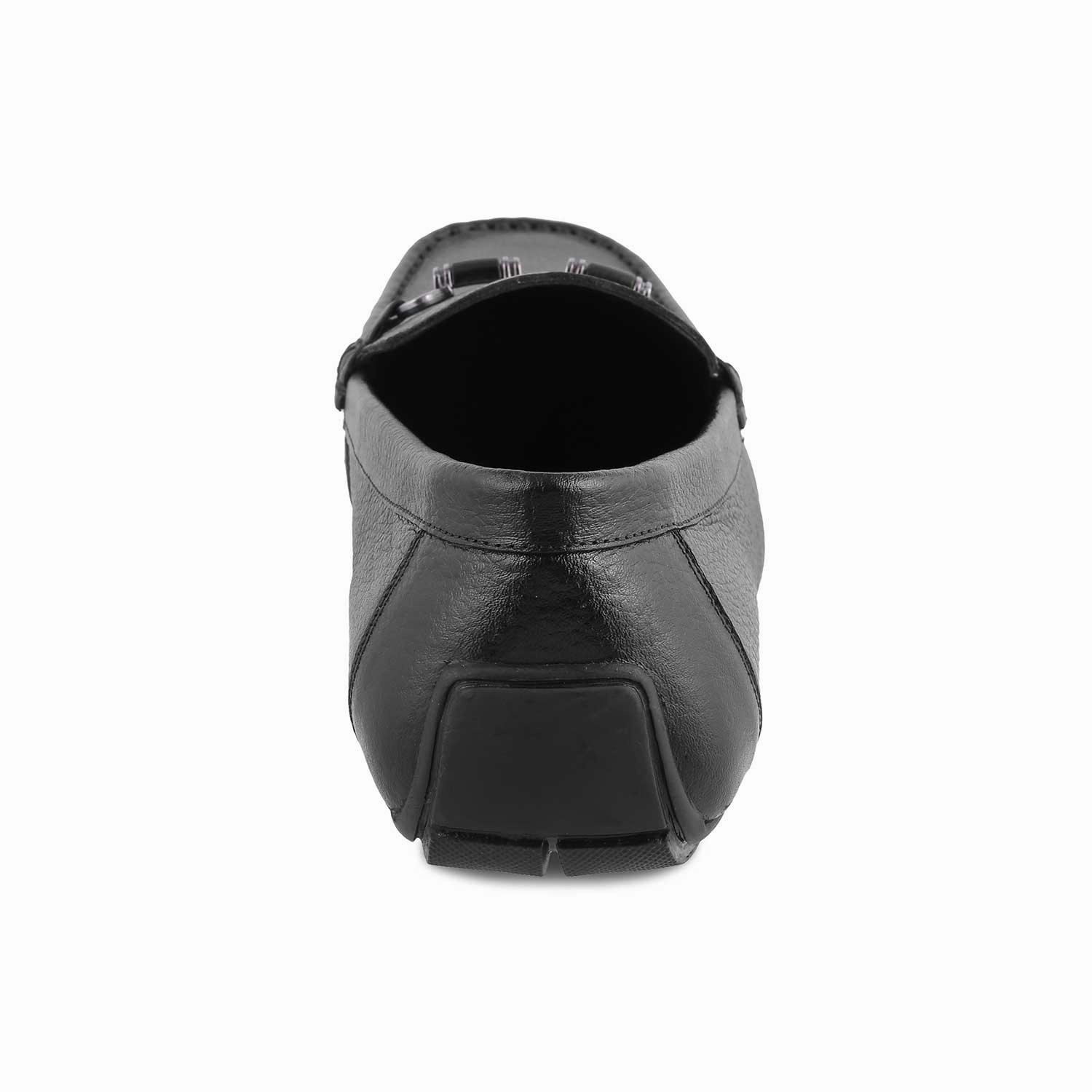 The Robuk Black Men's Leather Driving Loafers Tresmode Dress Loafers Suede