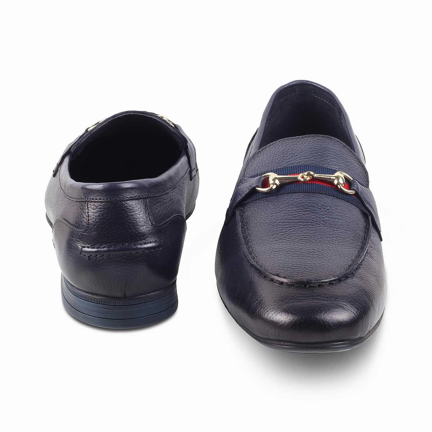 Loafers With Silver Buckle The Sen Blue Men's Leather Loafers Tresmode