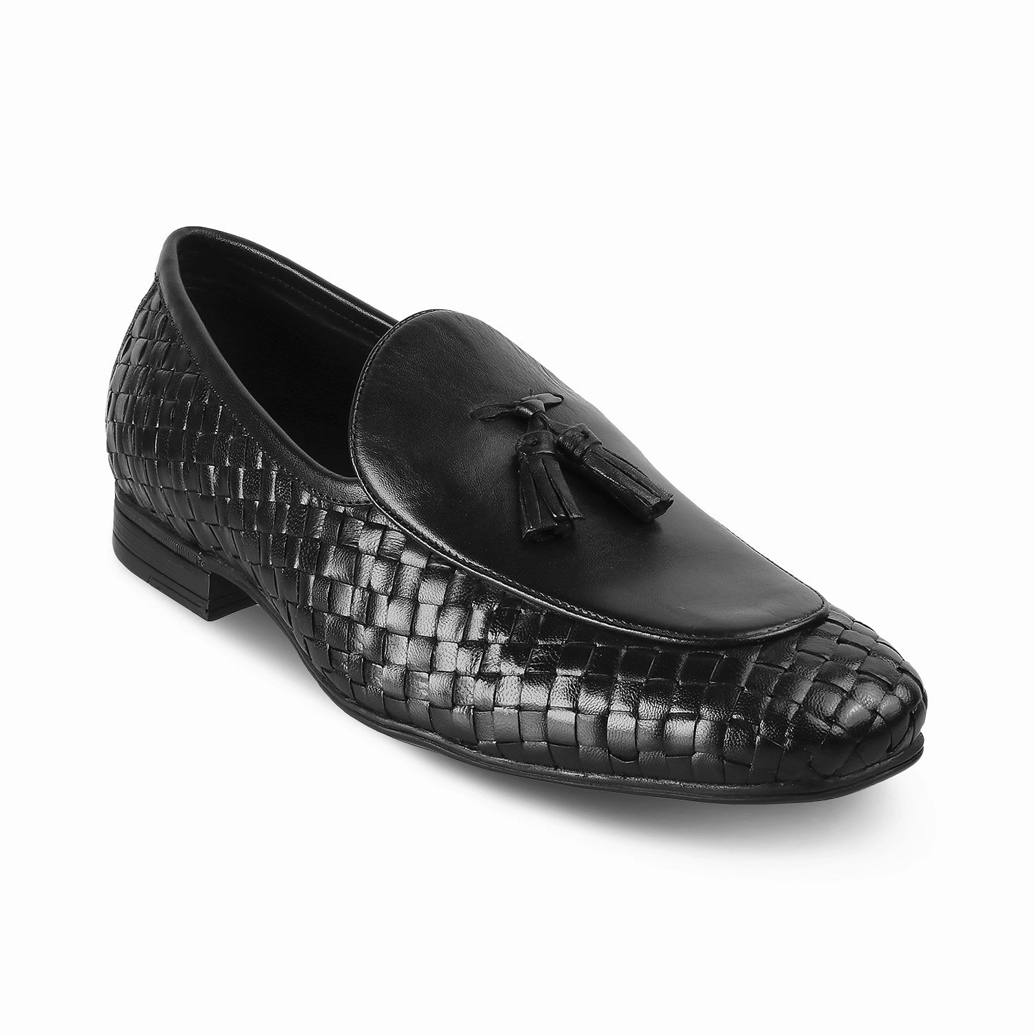 The Sobhach Black Men's Smart Casual Leather Loafer Skolyx Loafers