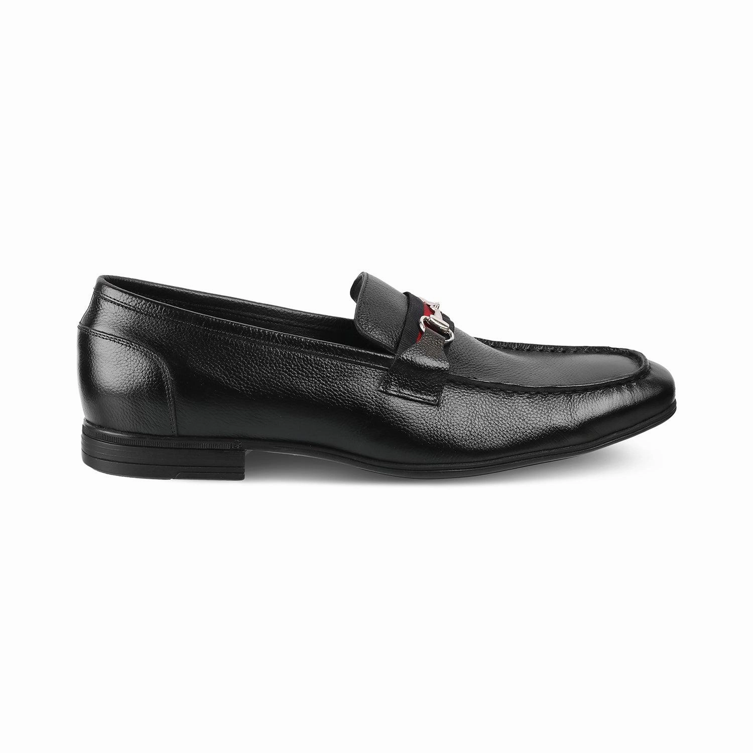 The Suchi Black Mens Leather Loafers Designer Penny Loafers