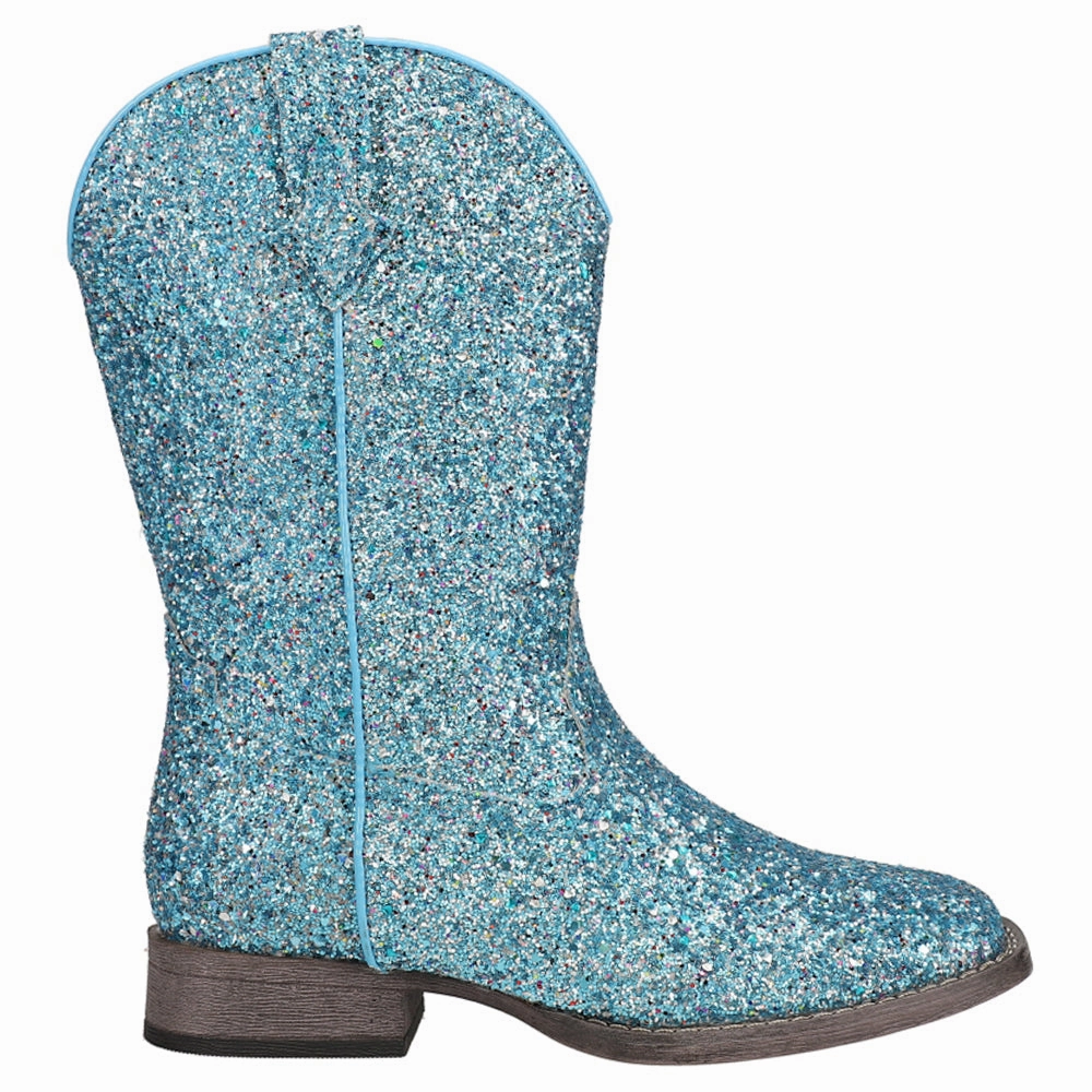 Glitter Galore Square Toe Cowboy Boots (Big Kid) Cherry Boots