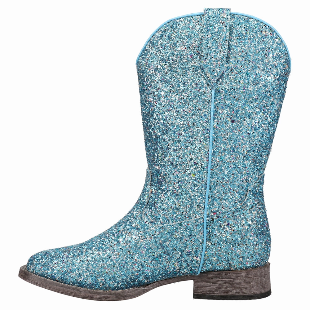 Glitter Galore Square Toe Cowboy Boots (Big Kid) Handmade Boots