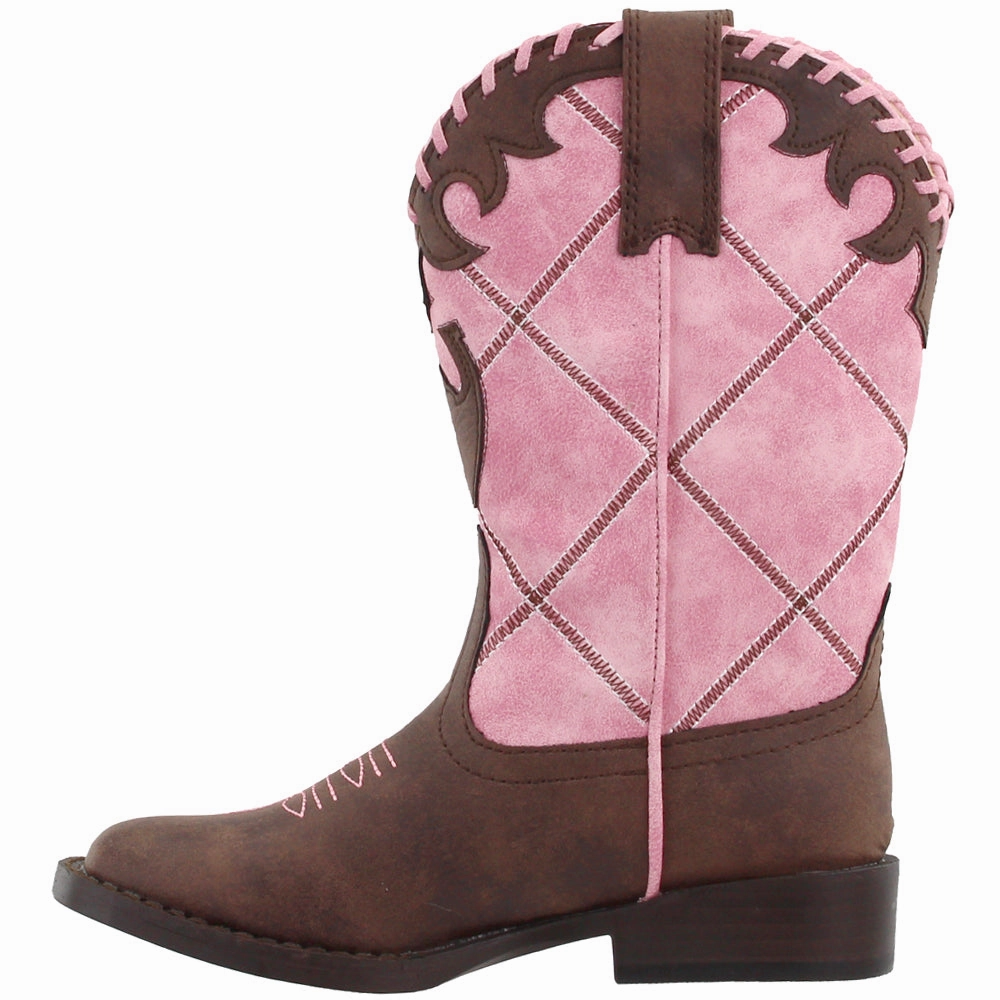 Lacy Square Toe Cowboy Boots (Little Kid-Big Kid) Boots With Arch Support