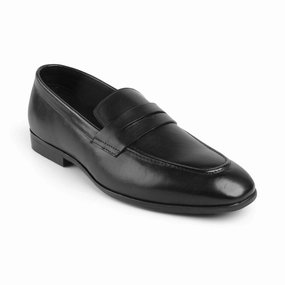 Tresmode Salved Black Men's Leather Penny Loafers Steve Madden Velvet Loafers