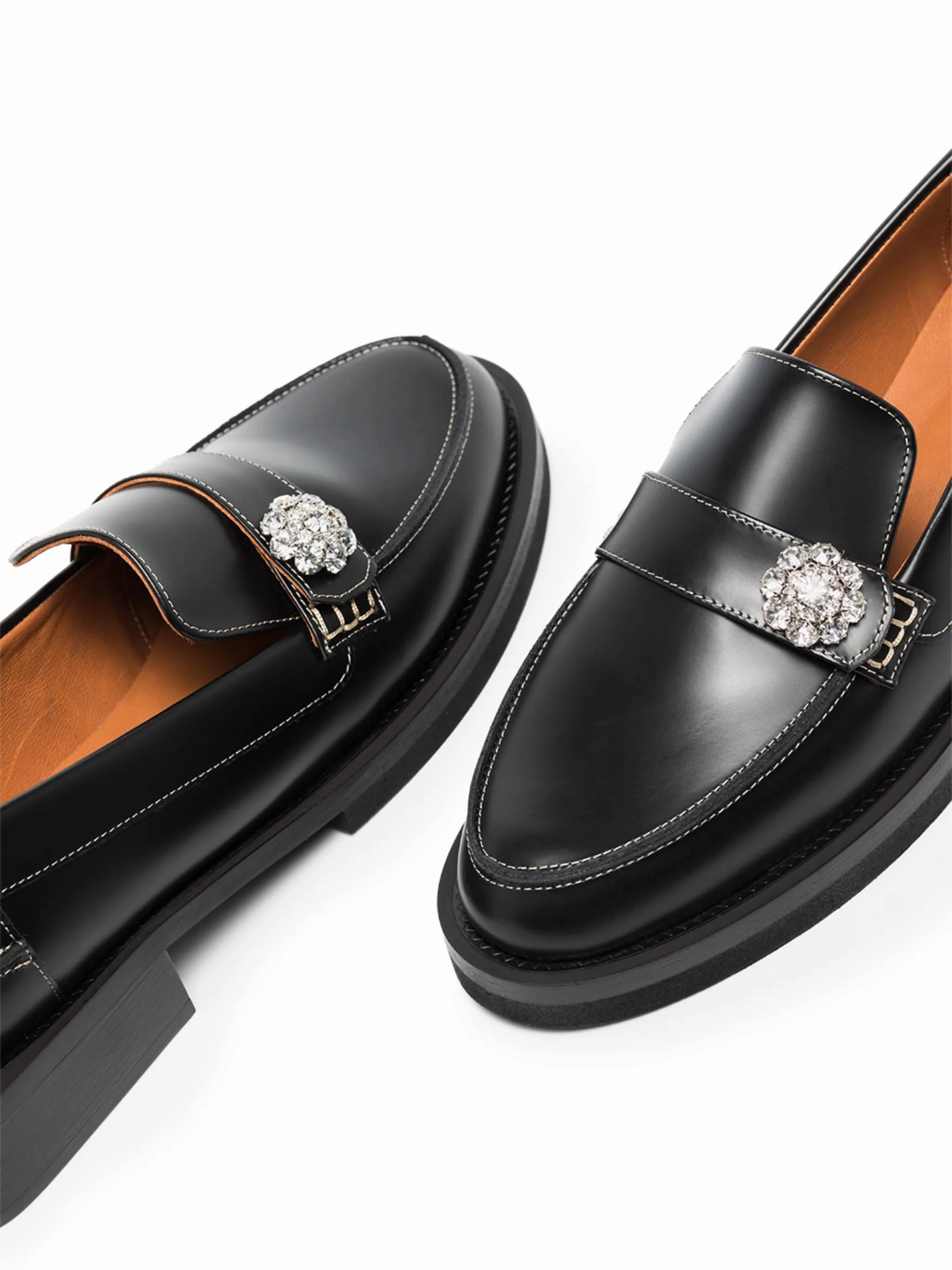 Skate Loafers crystal-embellished leather loafers