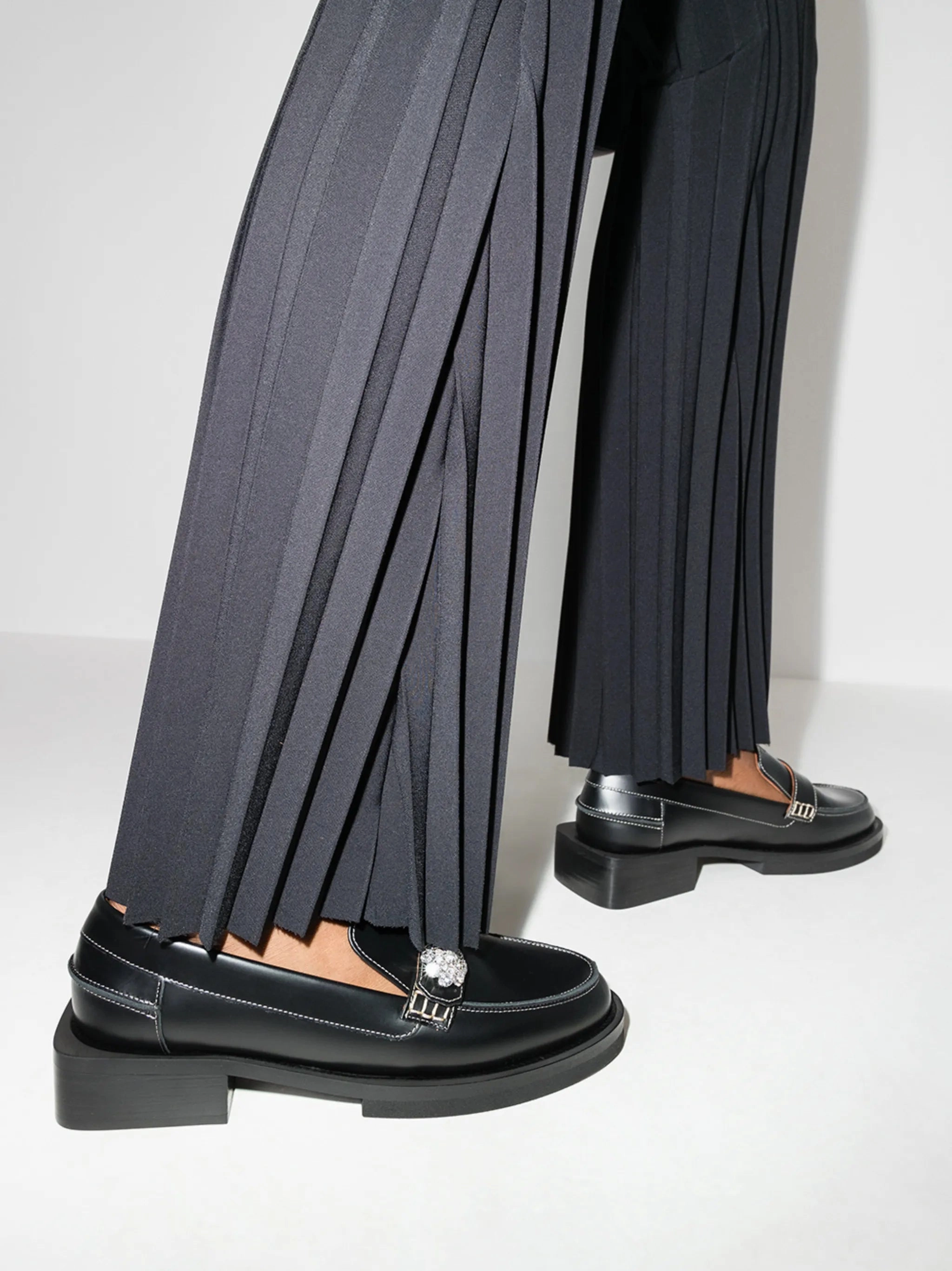 crystal-embellished leather loafers Natural Soul Loafers