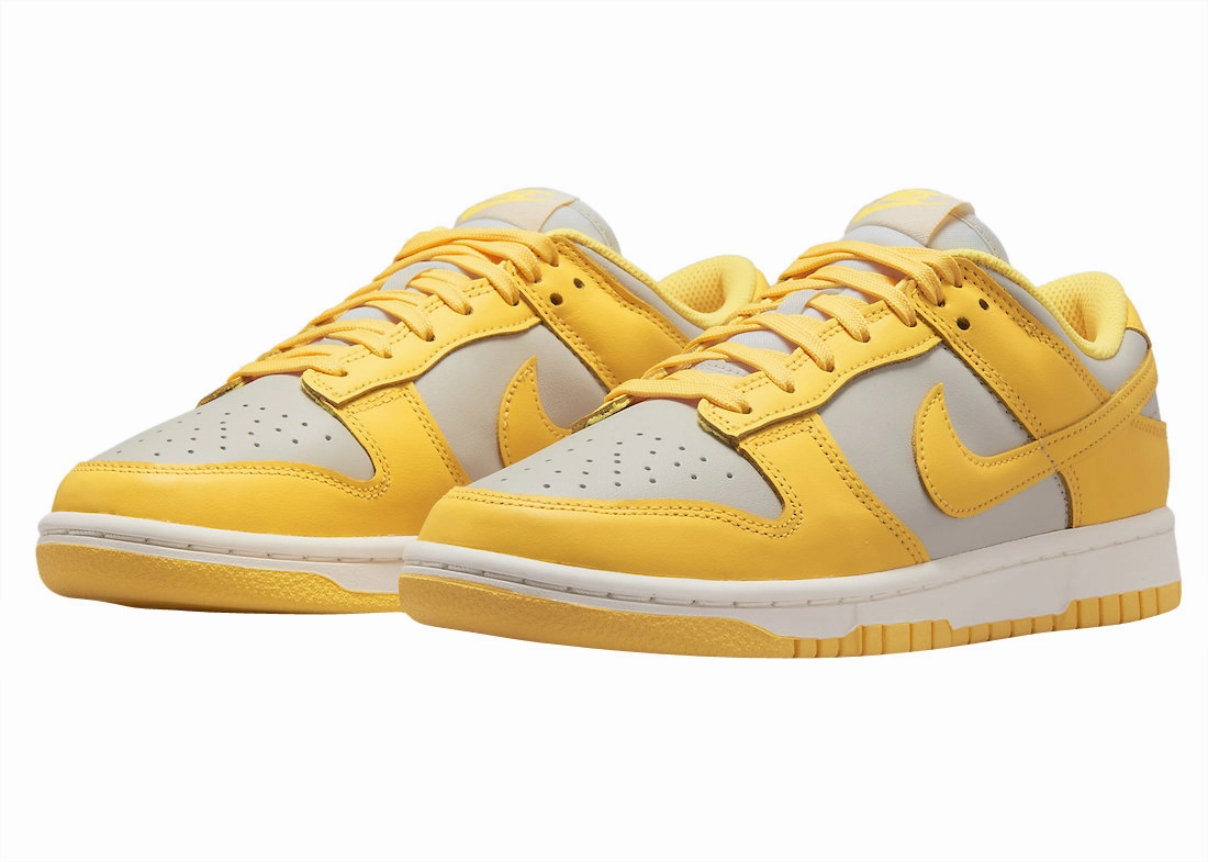 Nikes Basketball Shoes Nike Women's Dunk Low Shoes - Light Bone / Citron Pulse / Sail