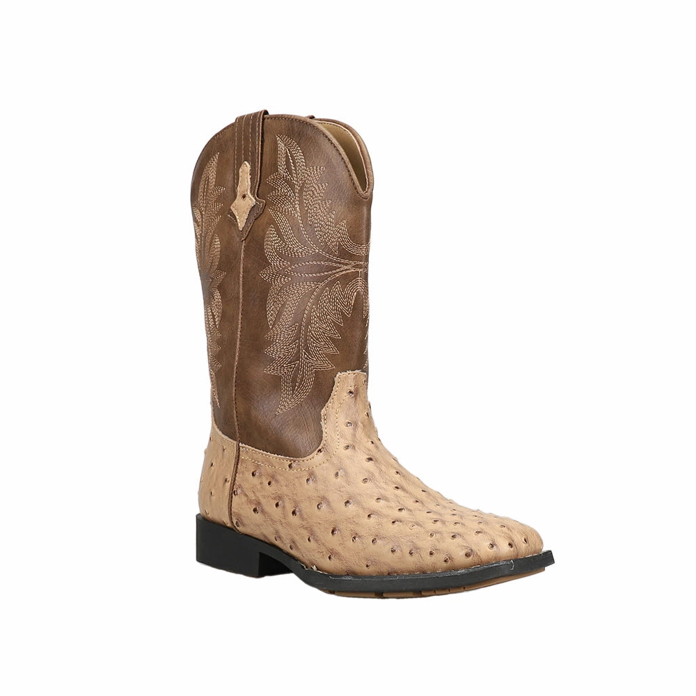 Sea Turtle Boots Jed Embroidered Square Toe Cowboy Boots (Big Kid)