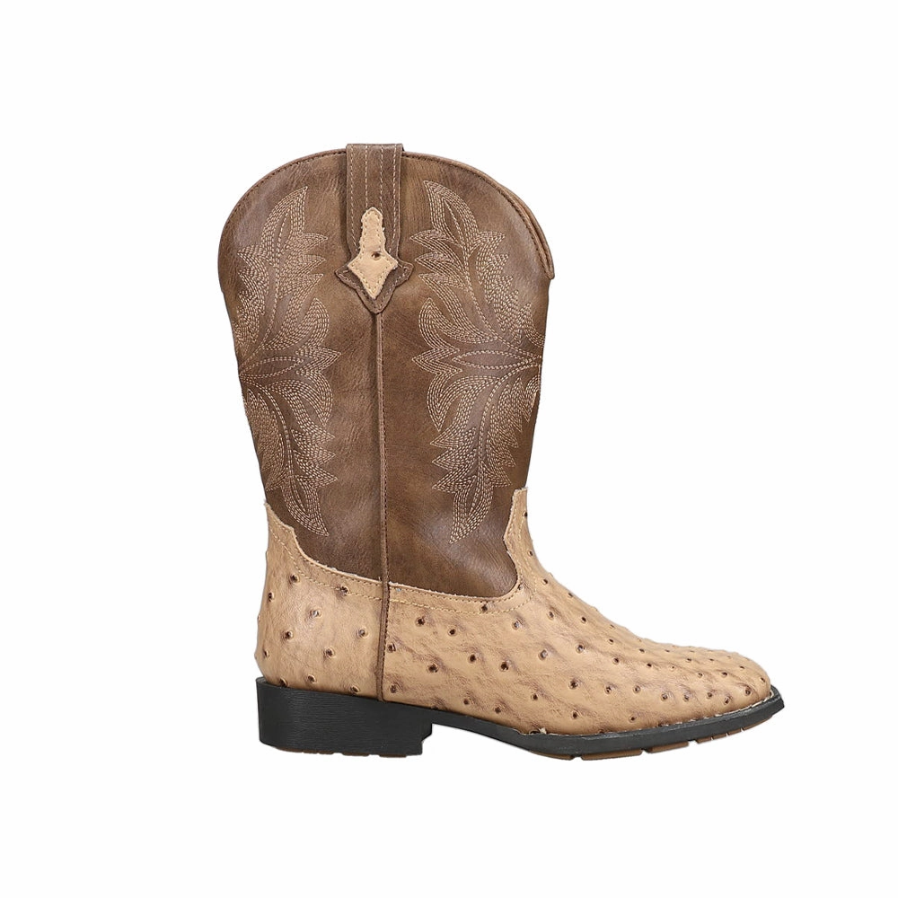 Jed Embroidered Square Toe Cowboy Boots (Big Kid) Boots Victorian Style