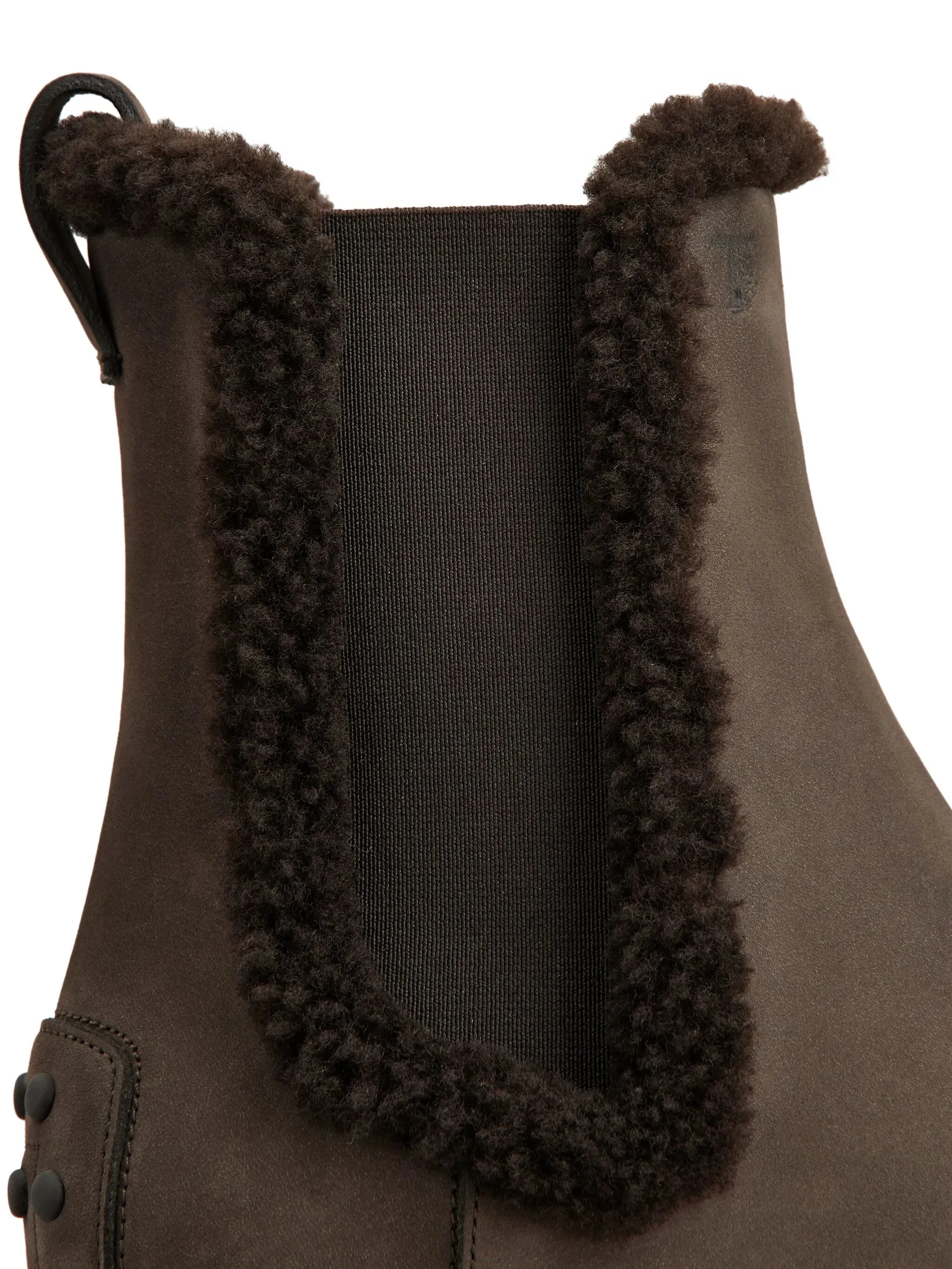 faux-fur trim Chelsea boots Leather Mid Calf Chelsea Boots
