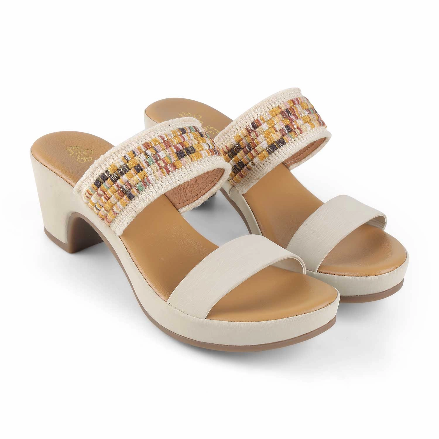 Dunn River Sandals Tresmode Athn Beige Women's Dress Block Heel Sandals