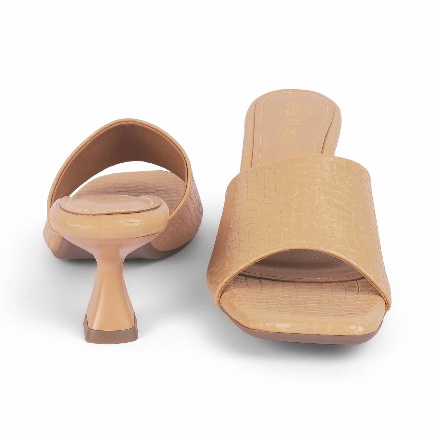 Tresmode Bray Beige Women's Casual Heel Sandals Arizona Sandals