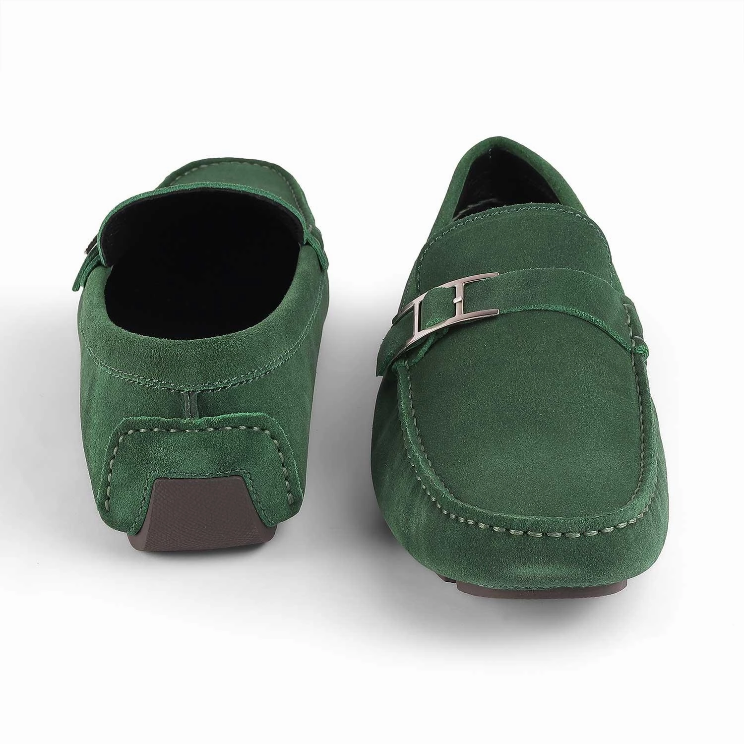 Hermes Shoes Loafers Tresmode Campin Green Men's Leather Driving Loafers