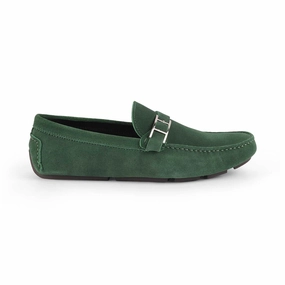 Unlined Suede Loafers Tresmode Campin Green Men's Leather Driving Loafers