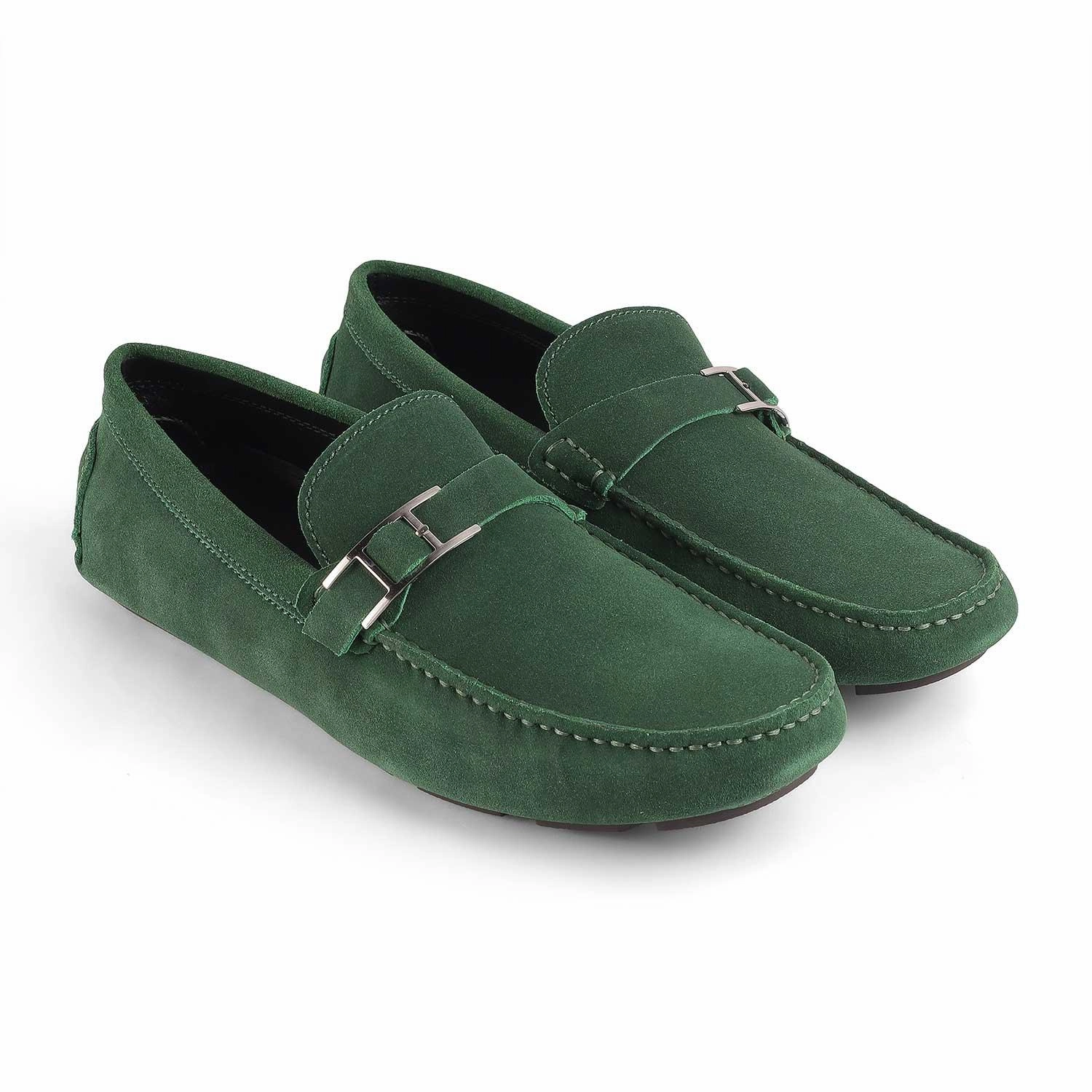 Tresmode Campin Green Men's Leather Driving Loafers American Classics Penny Loafers