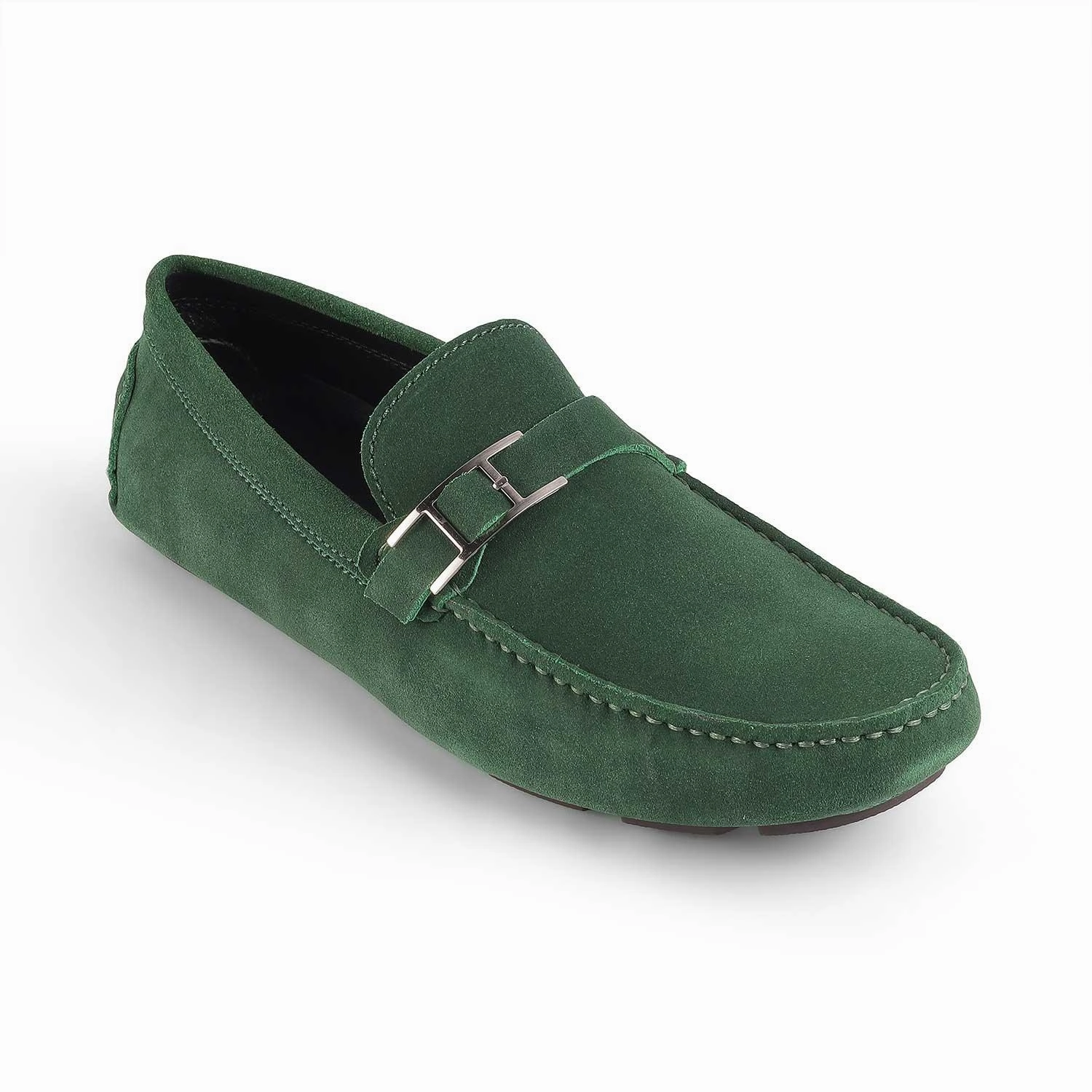 Tresmode Campin Green Men's Leather Driving Loafers Dress Shoe Loafers