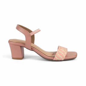 Tresmode Cescross Pink Women's Dress Block Heel Sandals Sandals For Fallen Arches
