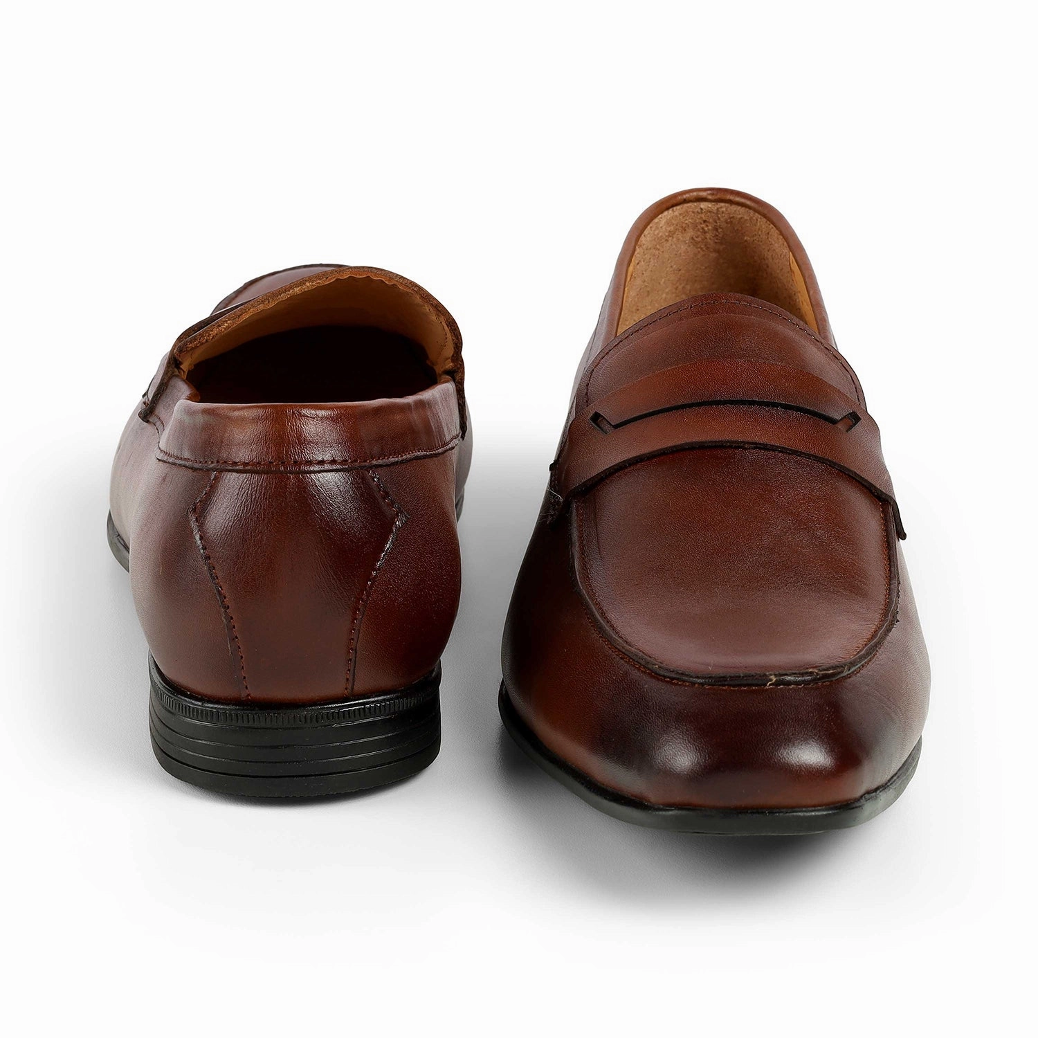 White Chunky Loafers Tresmode Cosc Brown Men's Leather Penny Loafers