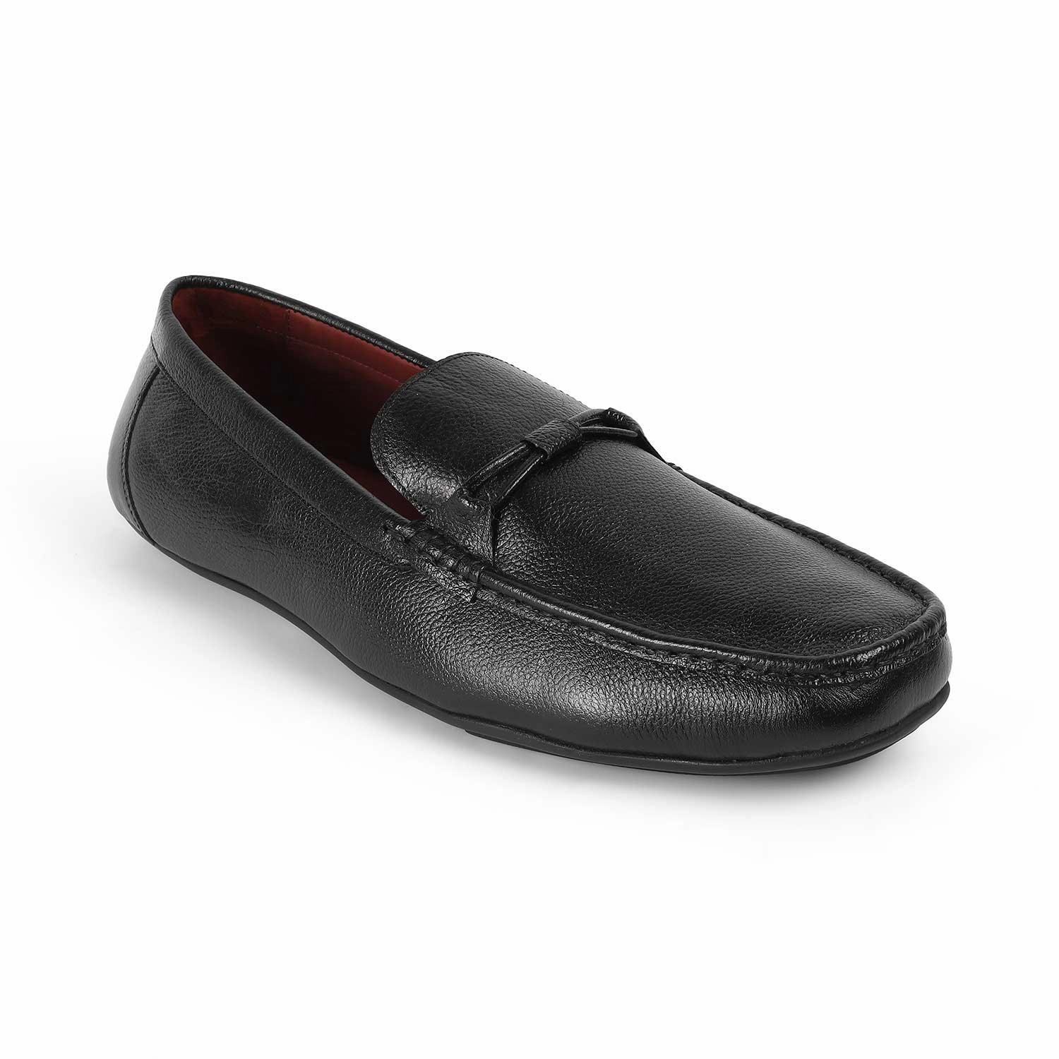 Tresmode Event Black Men's Leather Driving Loafers Loafers Online