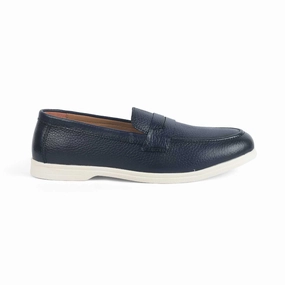 Geox Loafers Tresmode Federer Blue Men's Penny Leather Driving Loafers