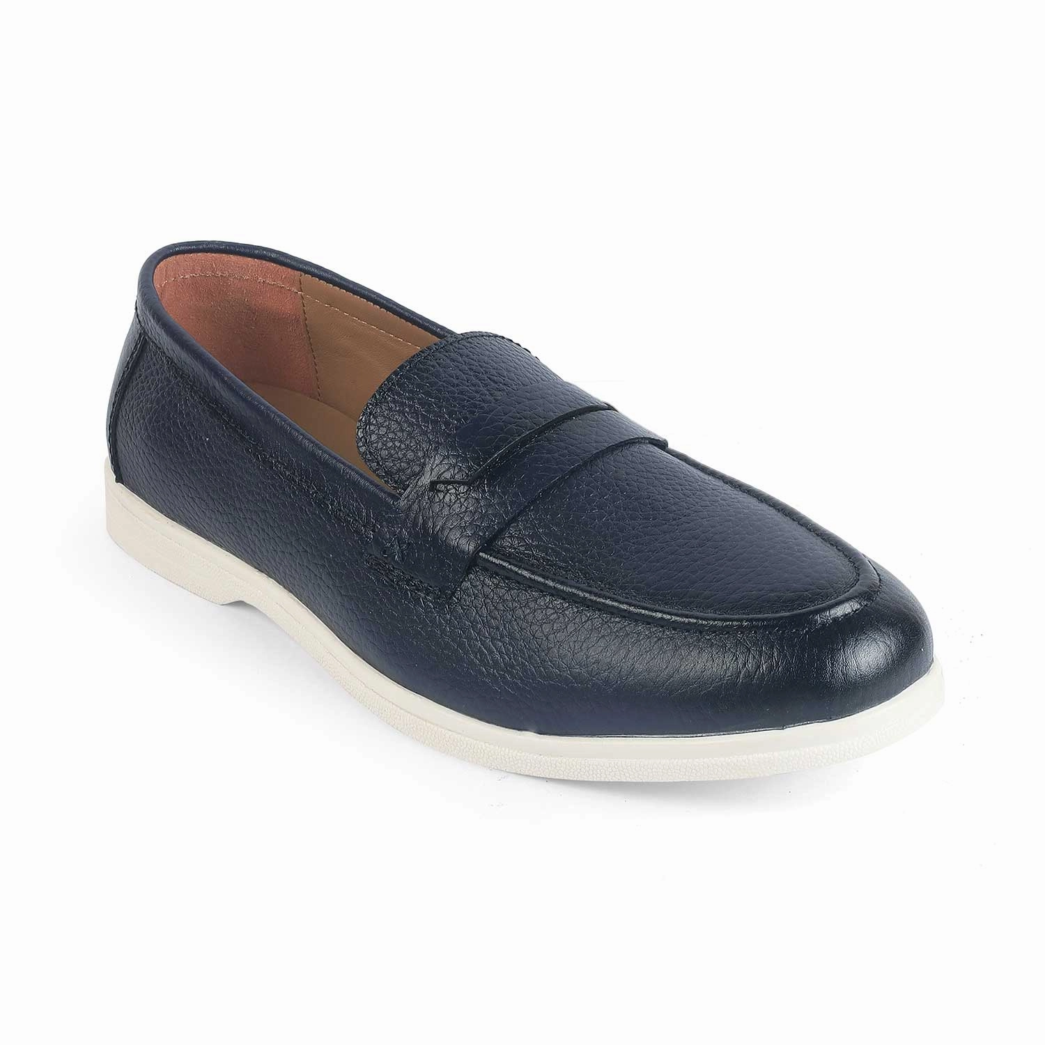 Loafers Bar Tresmode Federer Blue Men's Penny Leather Driving Loafers