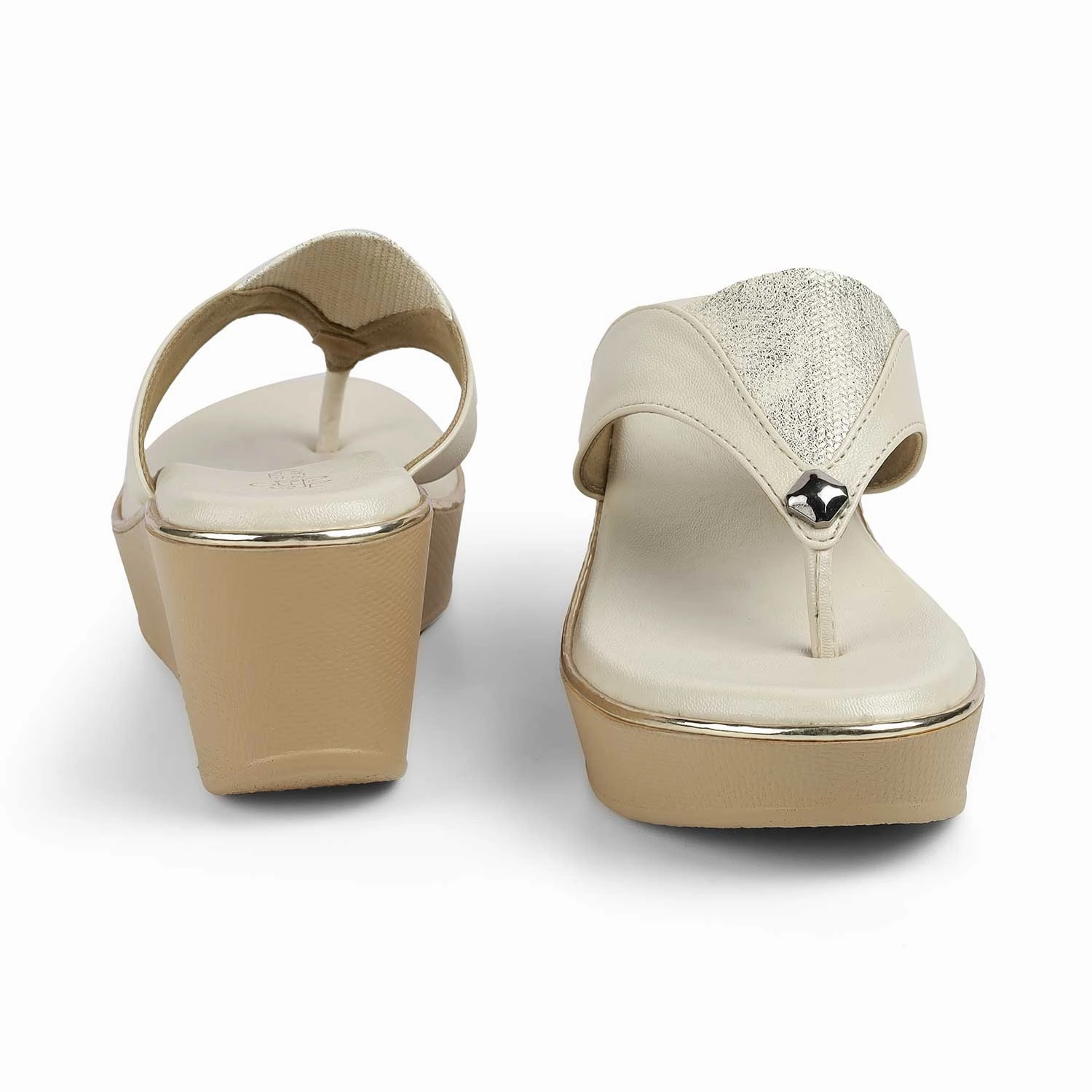 Tresmode Jose Cream Women's Dress Wedge Sandals St Lucian Sandals