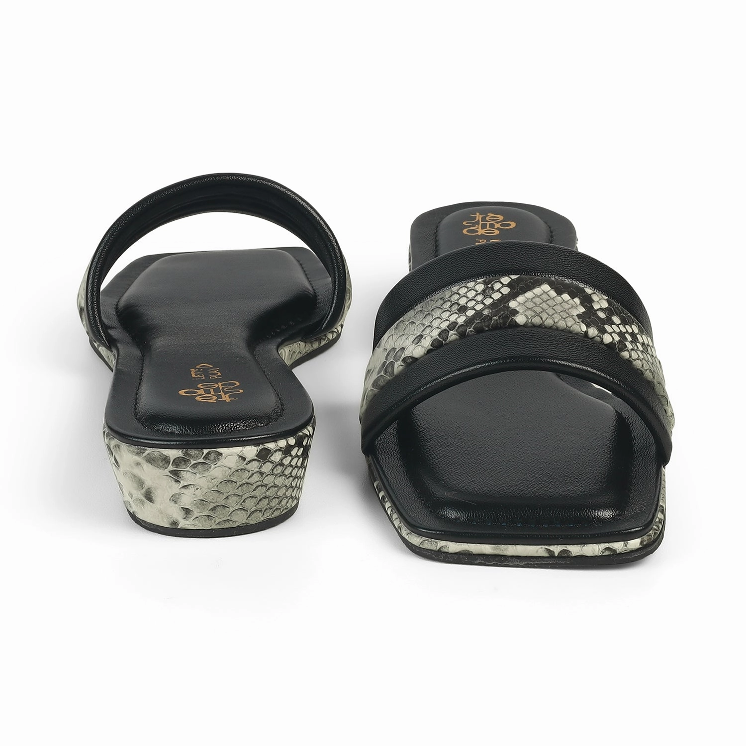 Tresmode Kelo Black Women's Dress Small Wedge Sandals Wrap Around Ankle Sandals