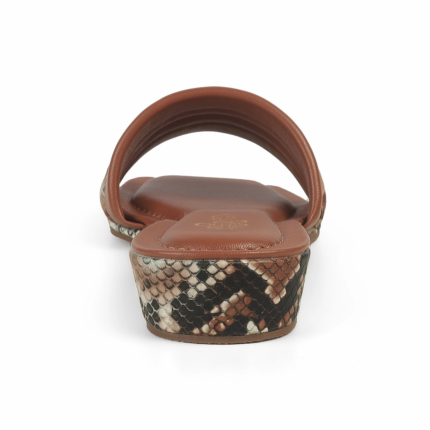 Tresmode Kelo Tan Women's Dress Small Wedge Sandals Heel Mule Sandals