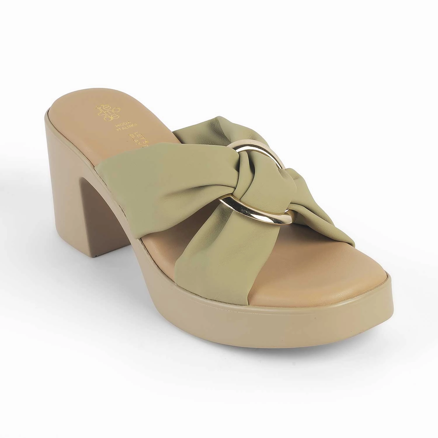 Tresmode Molin Green Women's Dress Block Heel Sandals Sandals Resort Punta Cana