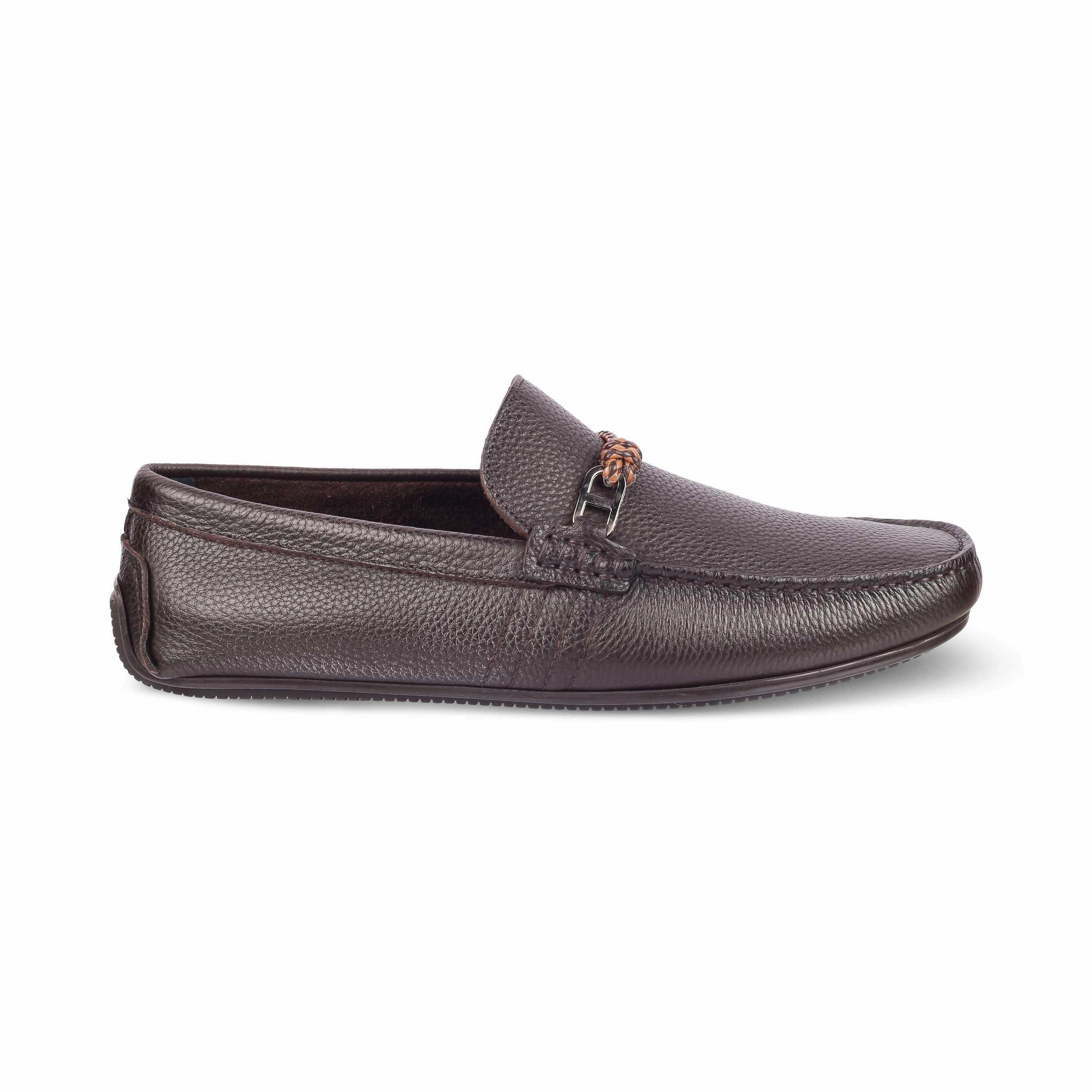 Tresmode Monoc Brown Men's Leather Driving Loafers Loafers Shoeplay