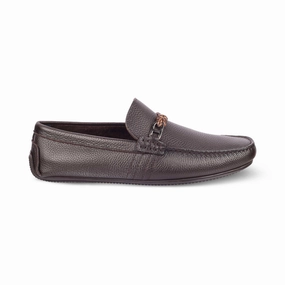 Loafers Street Style Tresmode Monoc Brown Men's Leather Driving Loafers