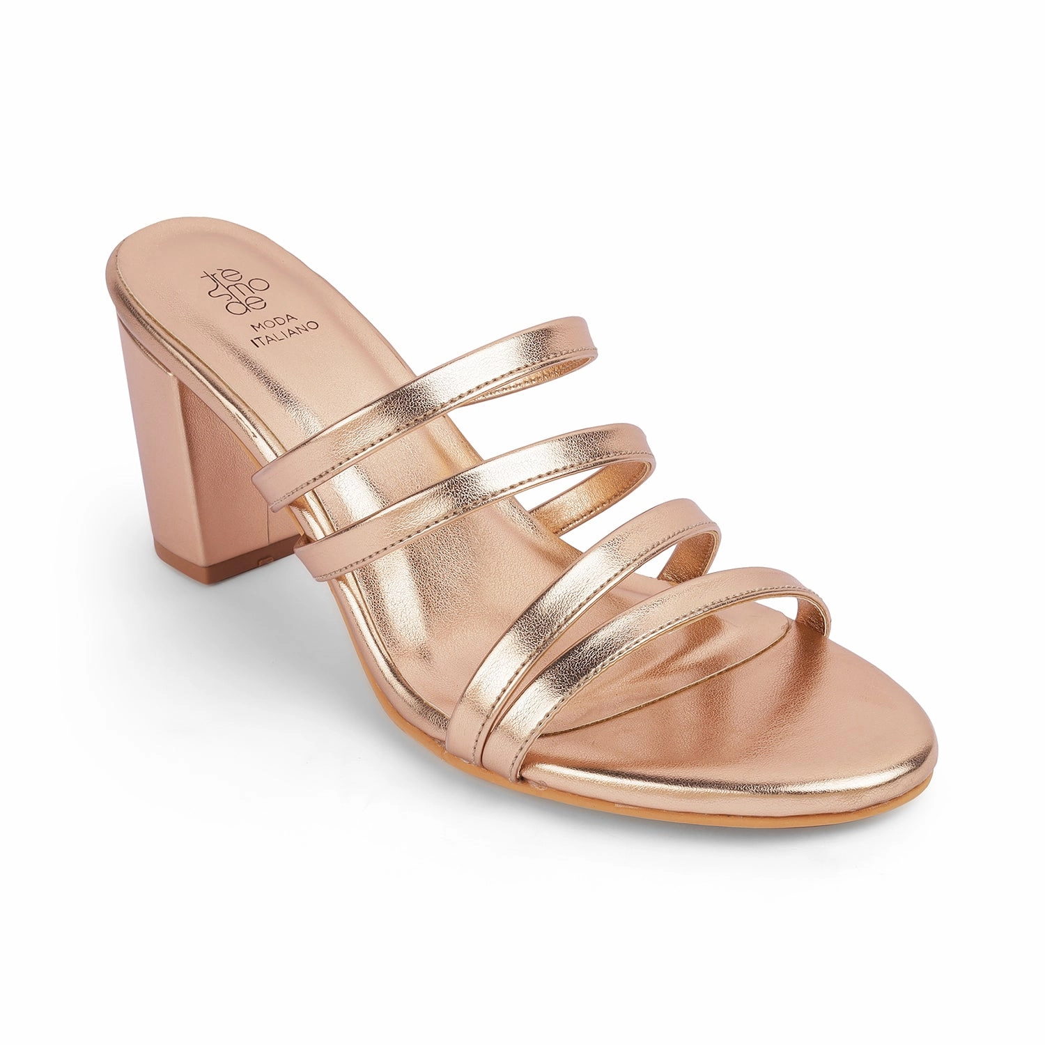 Massage Sandals Tresmode Palmar Champagne Women's Dress Block Heel Sandals