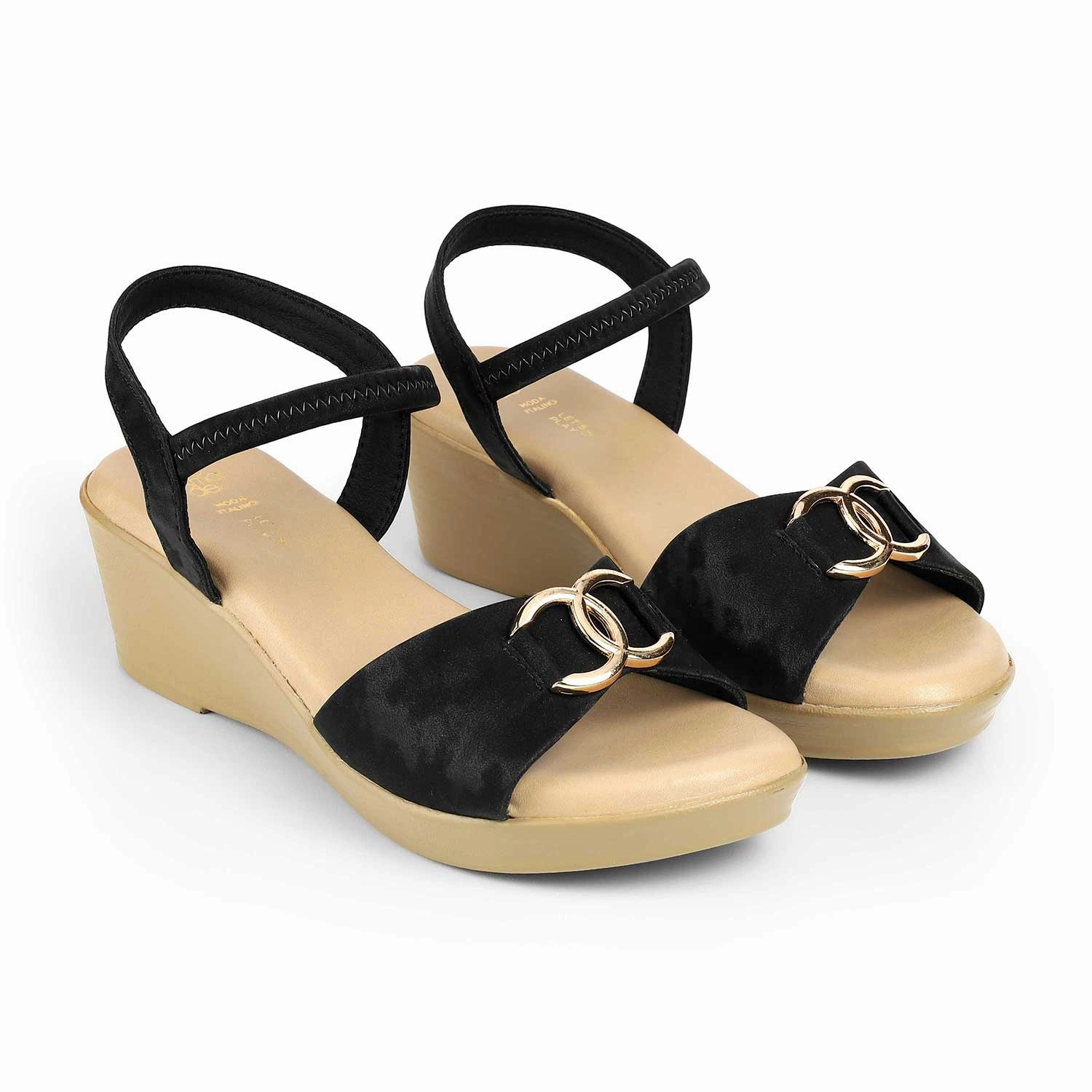 Sandals At Famous Footwear Tresmode Rerun Black Women's Dress Wedge Sandals