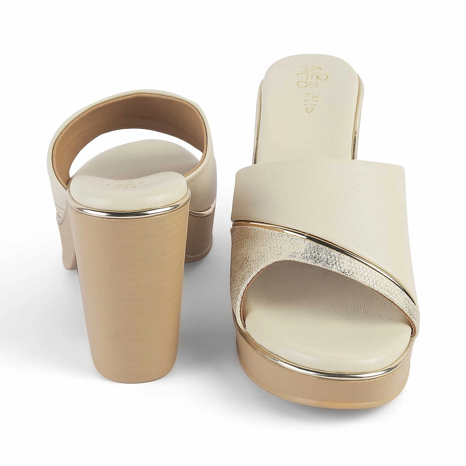 Fashionable Comfort Sandals Tresmode Rosy Cream Women's Dress Block Heel Sandals