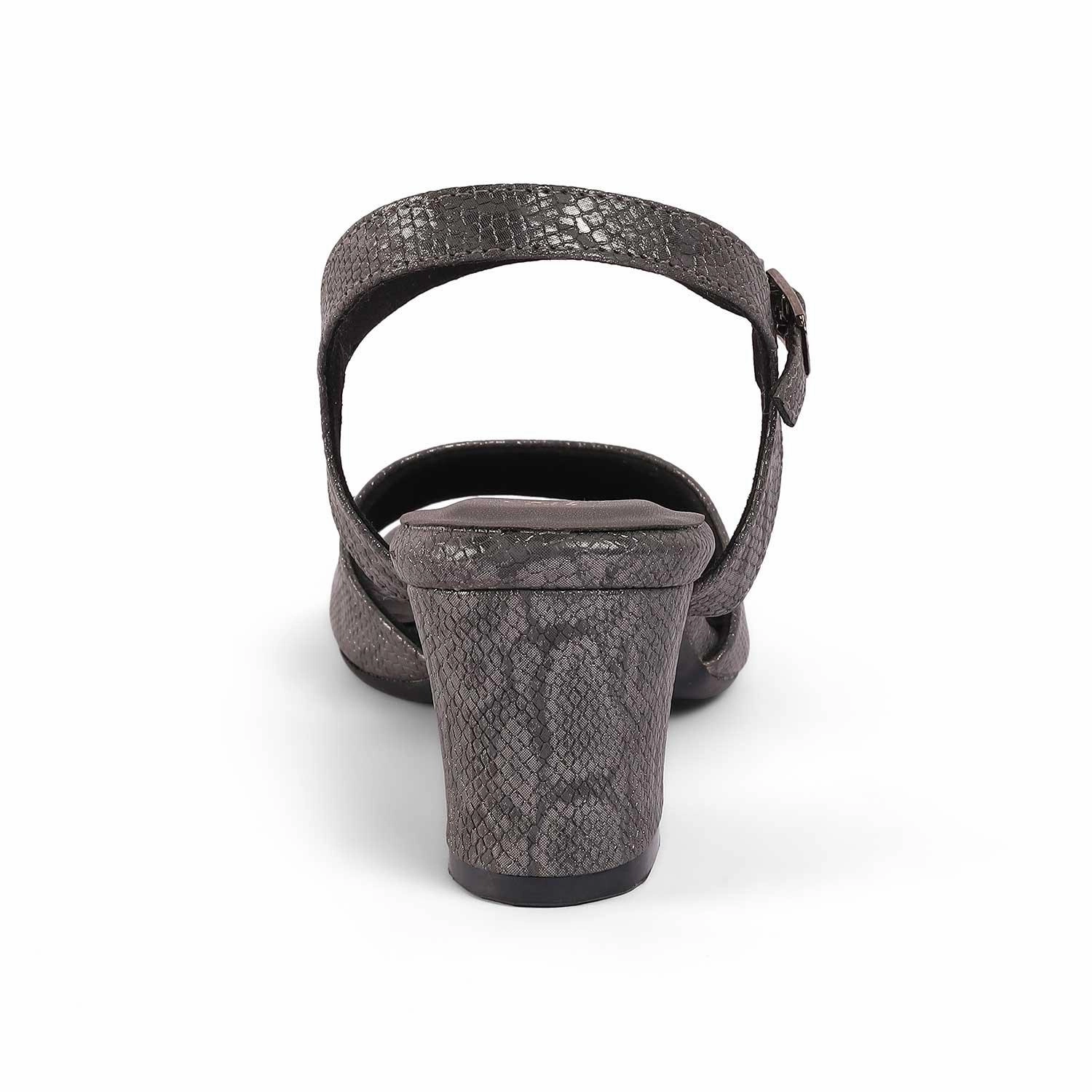 Tresmode Sanrep Pewter Women's Dress Block Heel Sandals Home Sandals