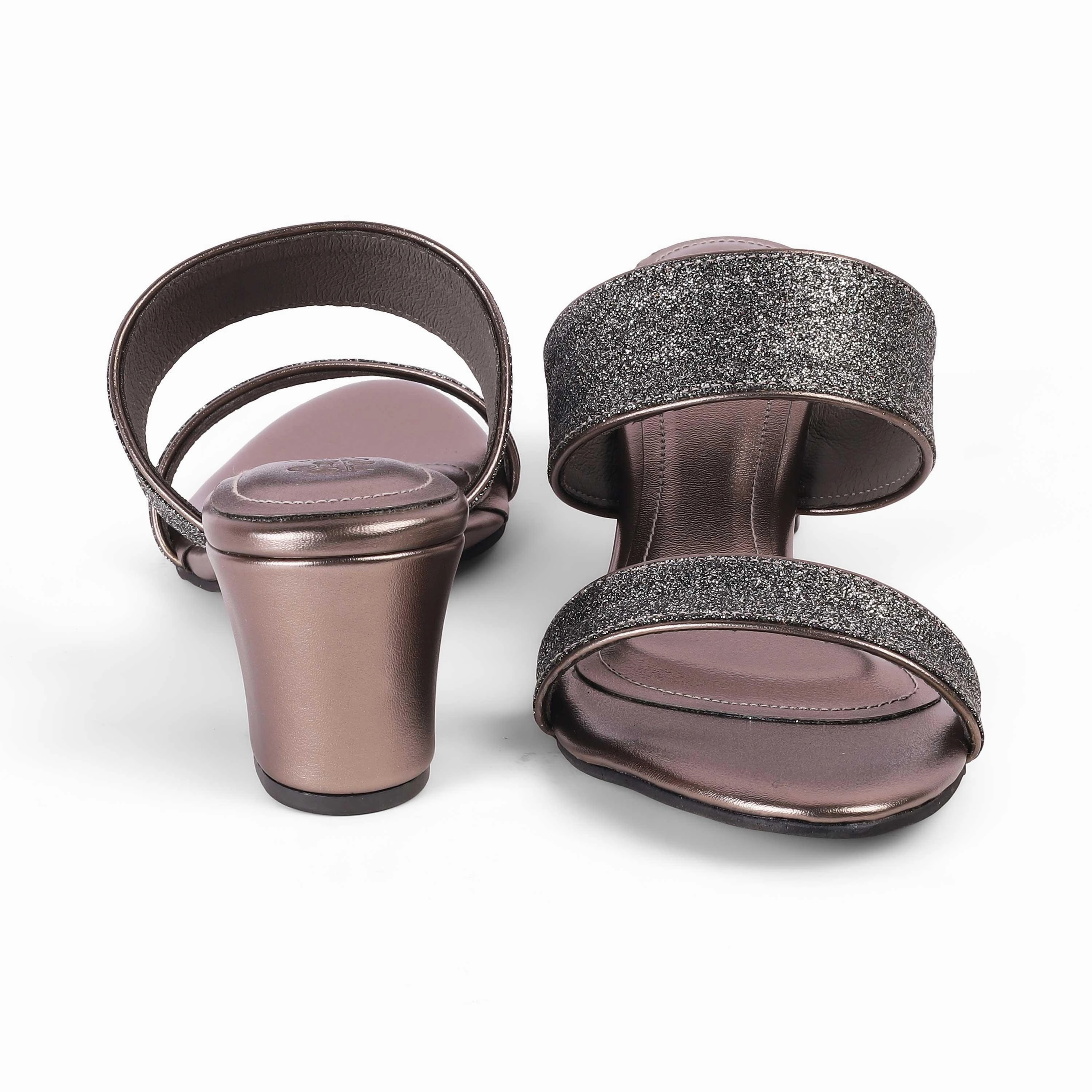 Mayari Sandals Tresmode Sheen Pewter Women's Dress Block Heel Sandals