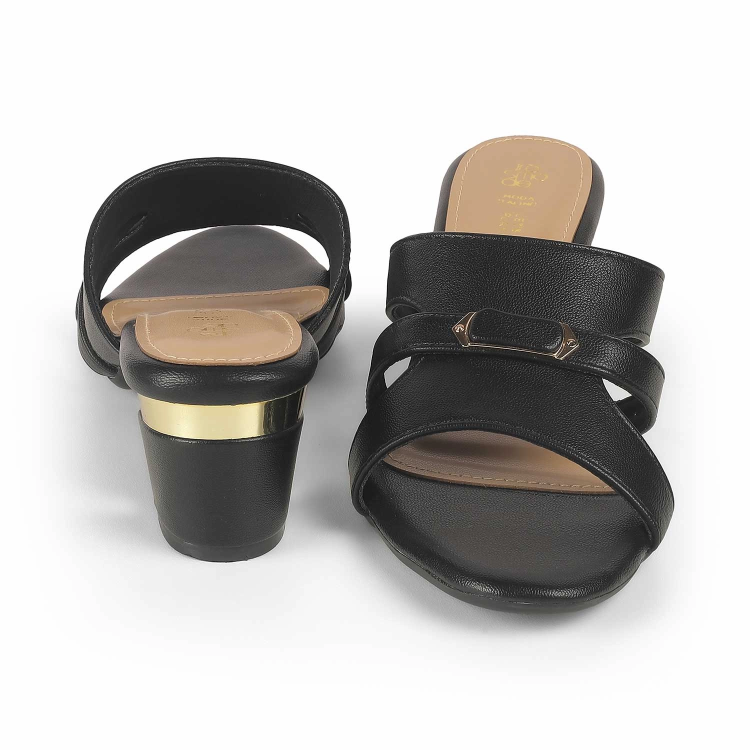 Tresmode Slick Black Women's Dress Block Heel Sandals Wedge Dress Sandals