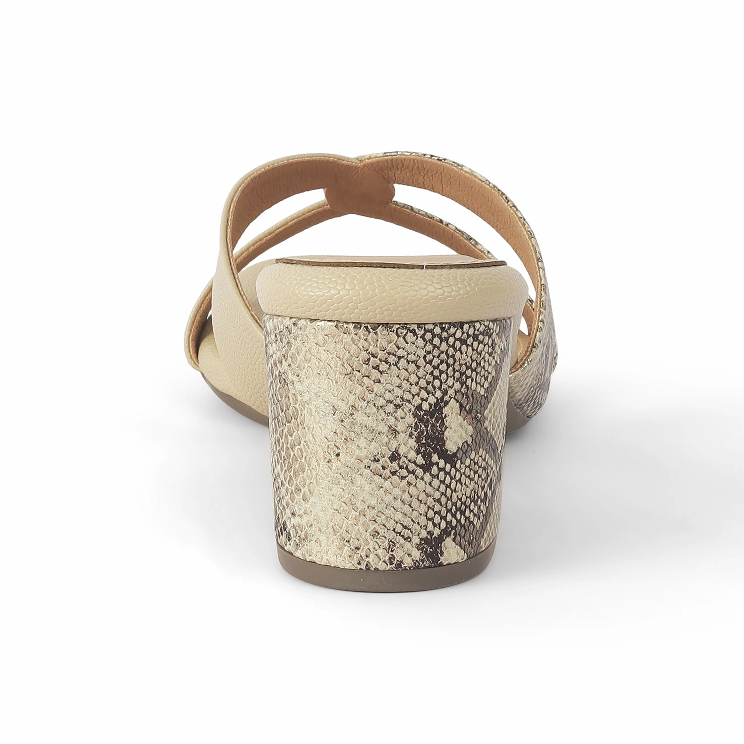 Tresmode Snafun Beige Women's Dress Block Heel Sandals Sandals Silver