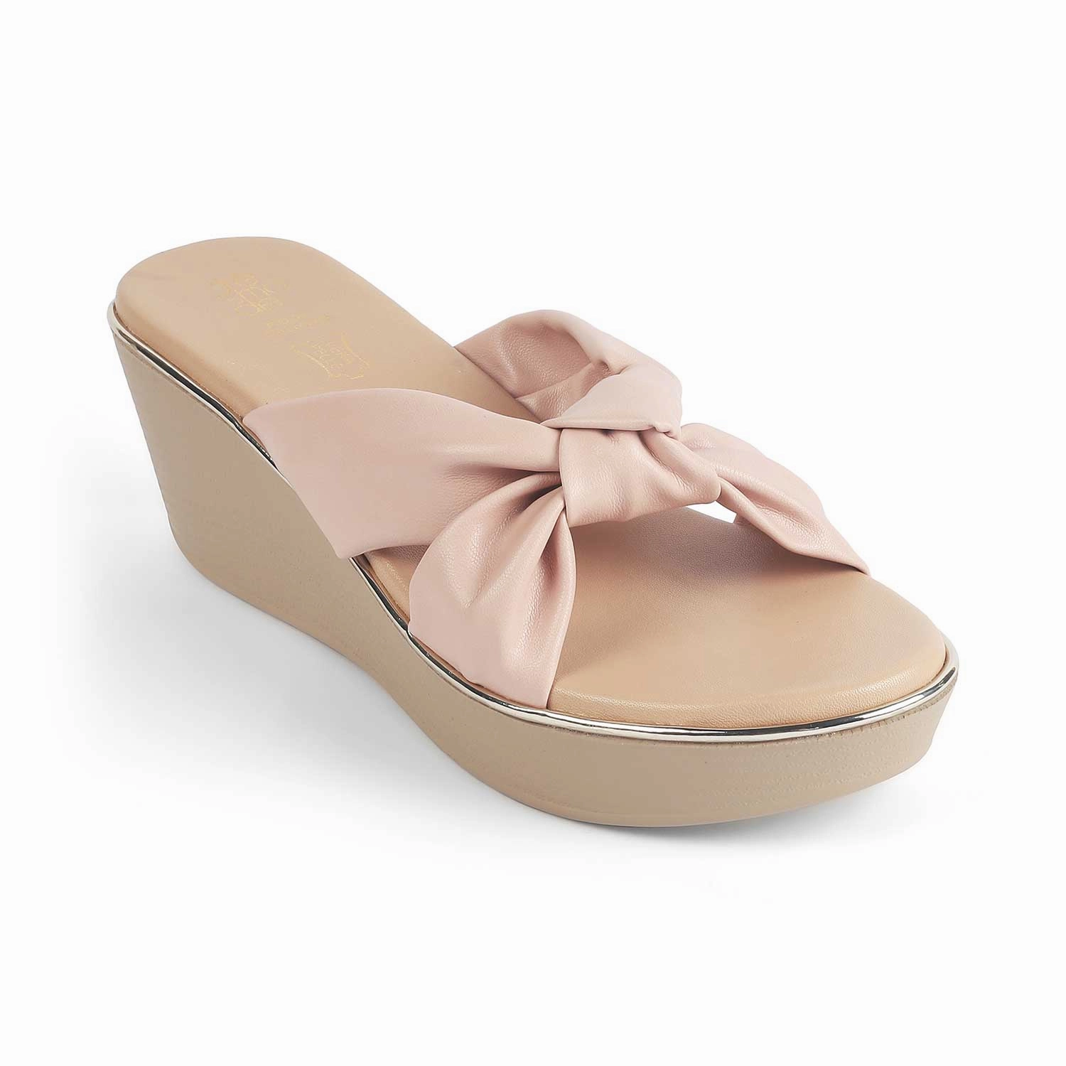 Tresmode Sof Pink Women's Dress Wedge Heel Sandals T Strap Flat Sandals