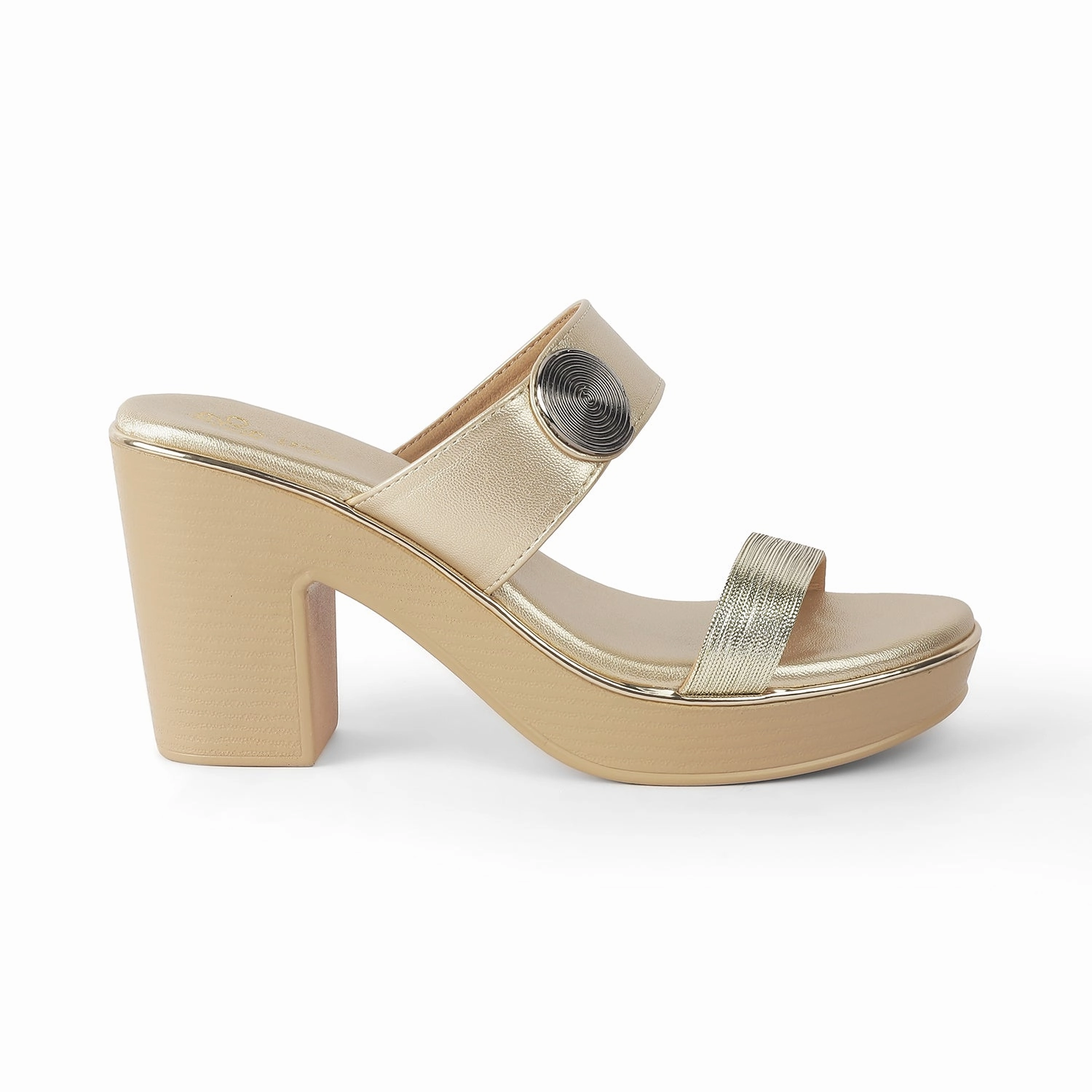 Universal Threads Sandals Tresmode Tall Gold Women's Dress Block Heel Sandals