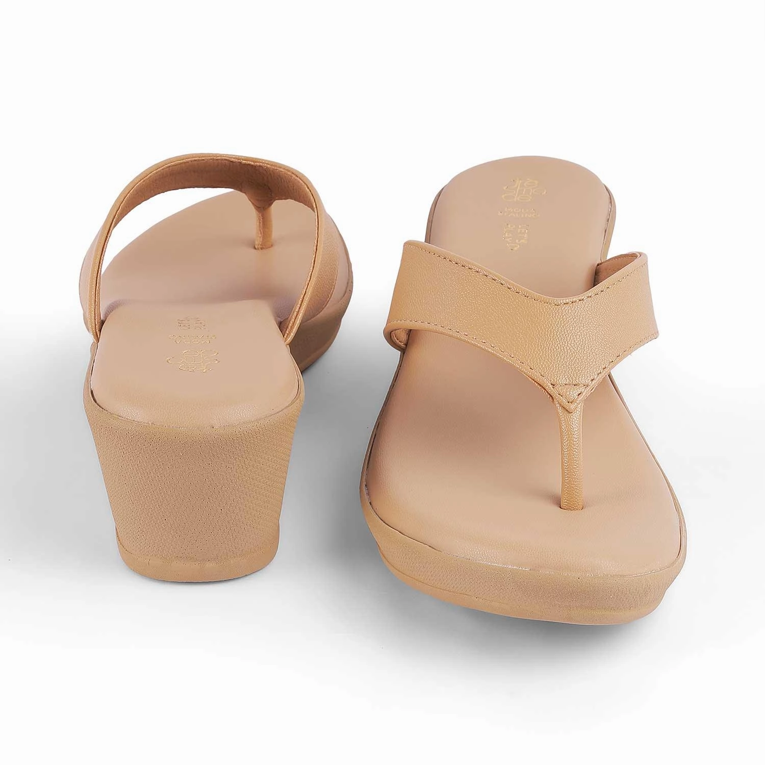 Tresmode Terni Beige Women's Casual Wedge Sandals Pump Sandals