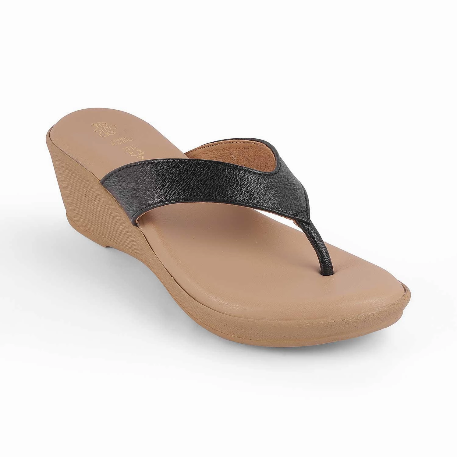 Open Toe Flat Sandals Tresmode Terni Black Women's Casual Wedge Sandals