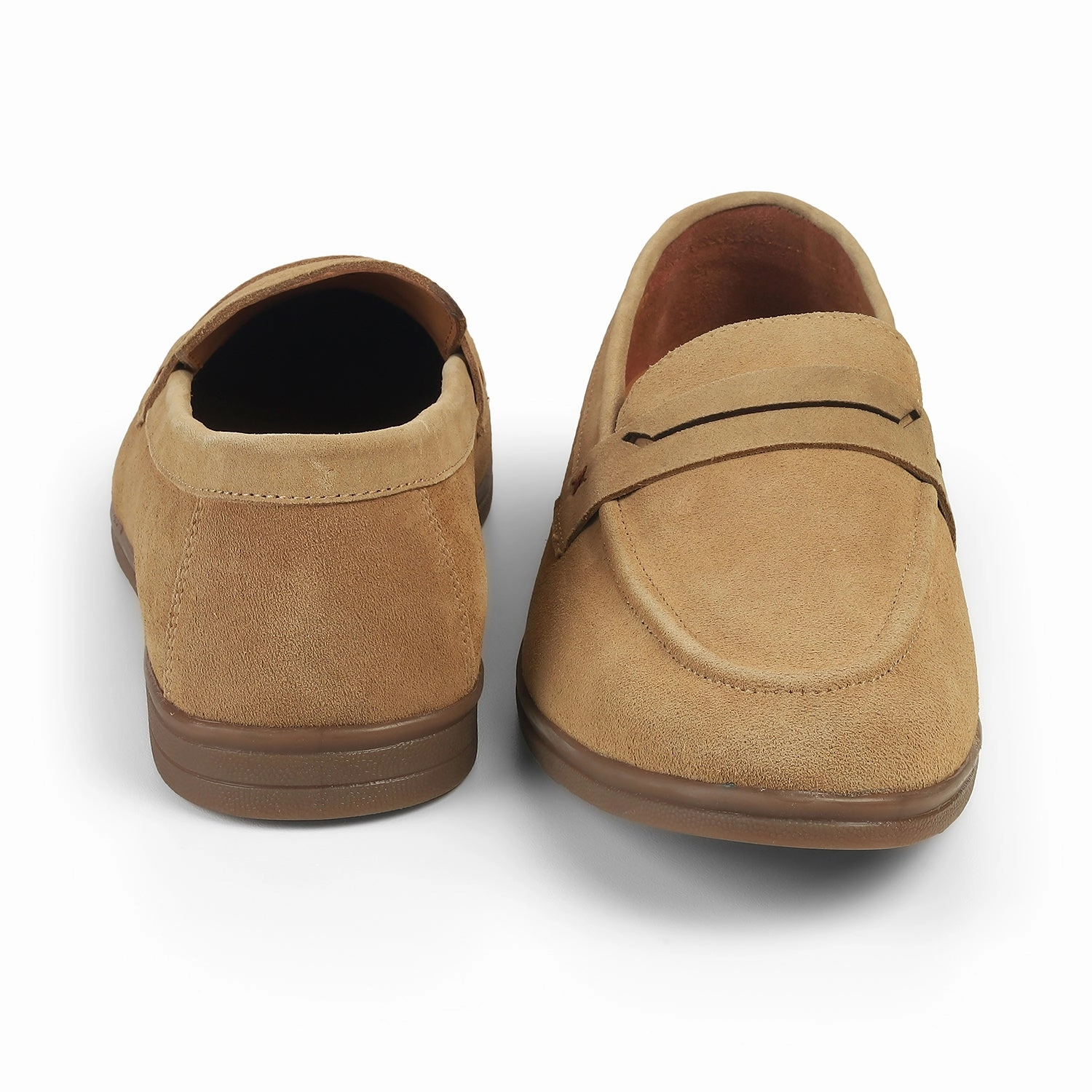 Tresmode Veni Beige Men's Suede Leather Loafers Student Leather Loafers