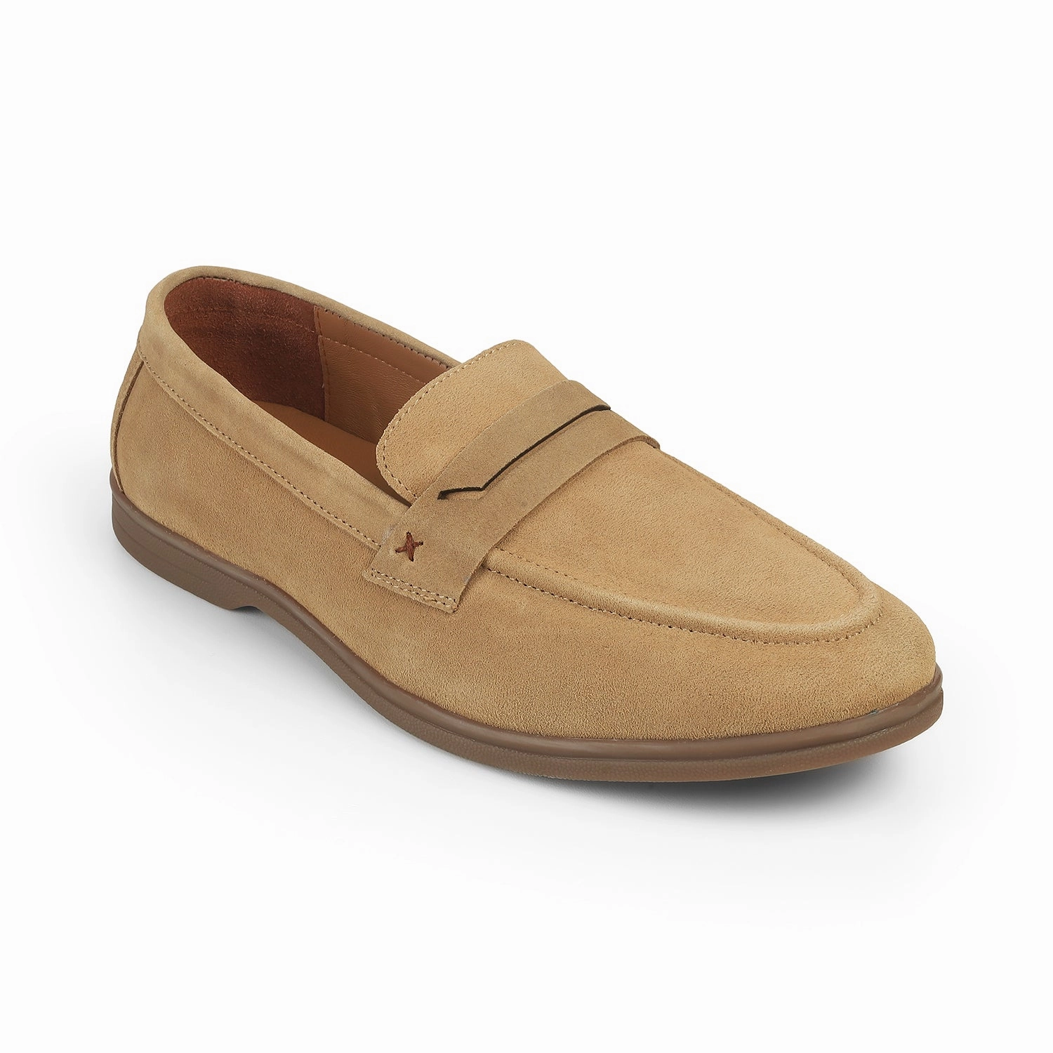 Tresmode Veni Beige Men's Suede Leather Loafers Light On The Loafers